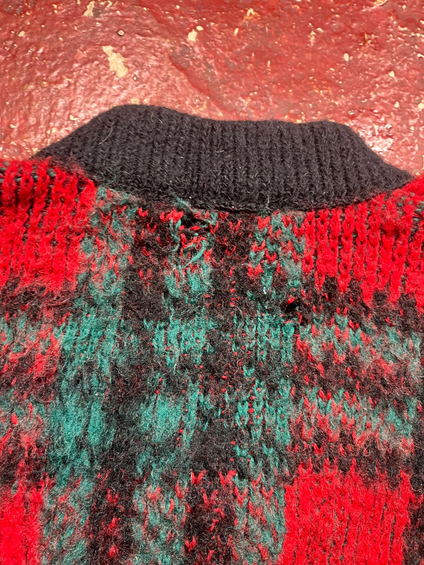 50s Plaid Wool Pullover Sweater