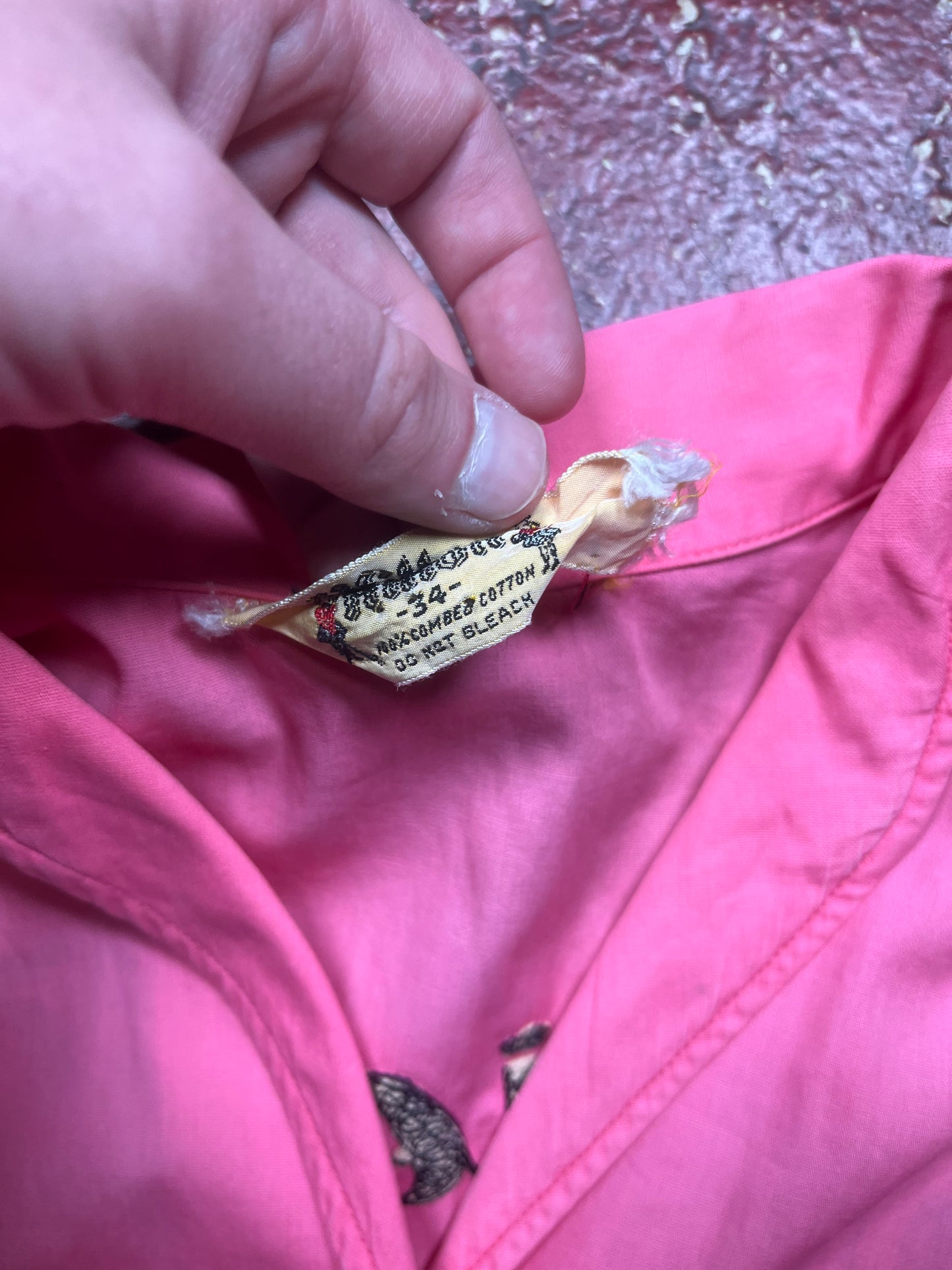 50s/60s Pink Bernie Tony Chain Stitched Bowling Shirt