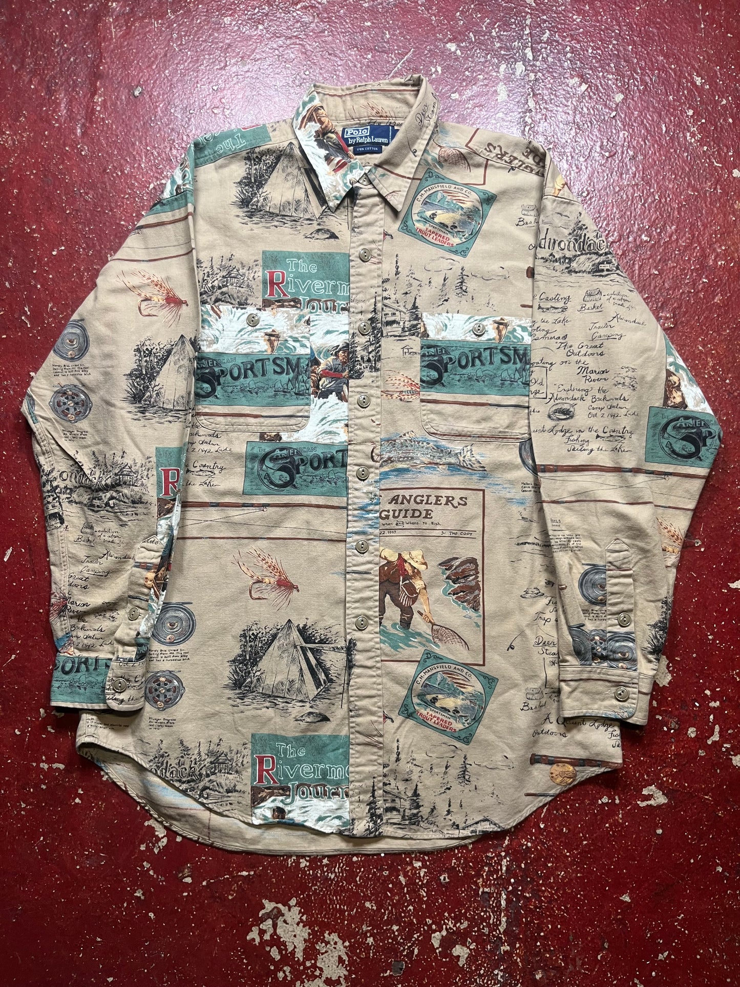 90s Polo Sportsman Fly Fishing Long Sleeve Shirt