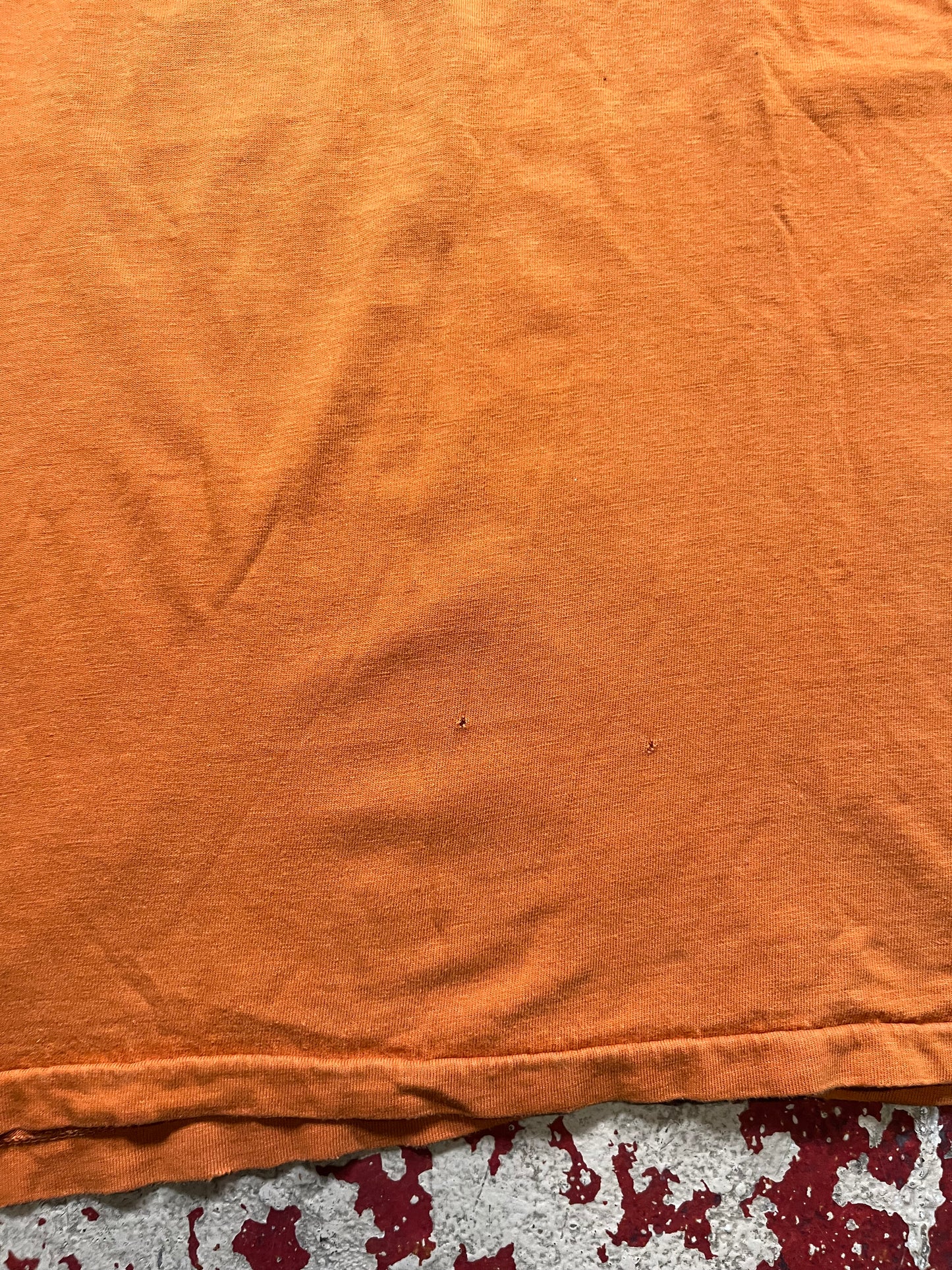 70s Russell Orange & Yellow Vee Neck Ringer Tee