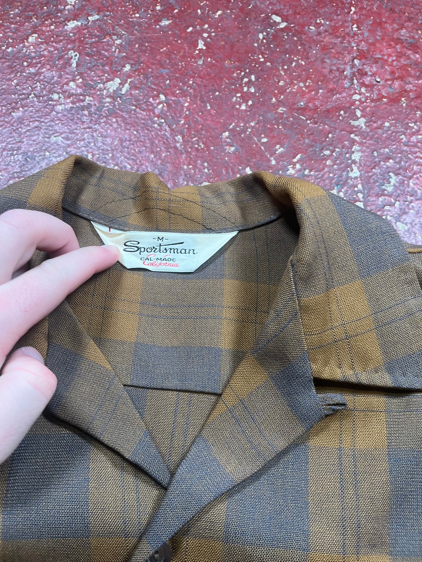 60s Sportswear Gabardine Loop Collar Long Sleeve