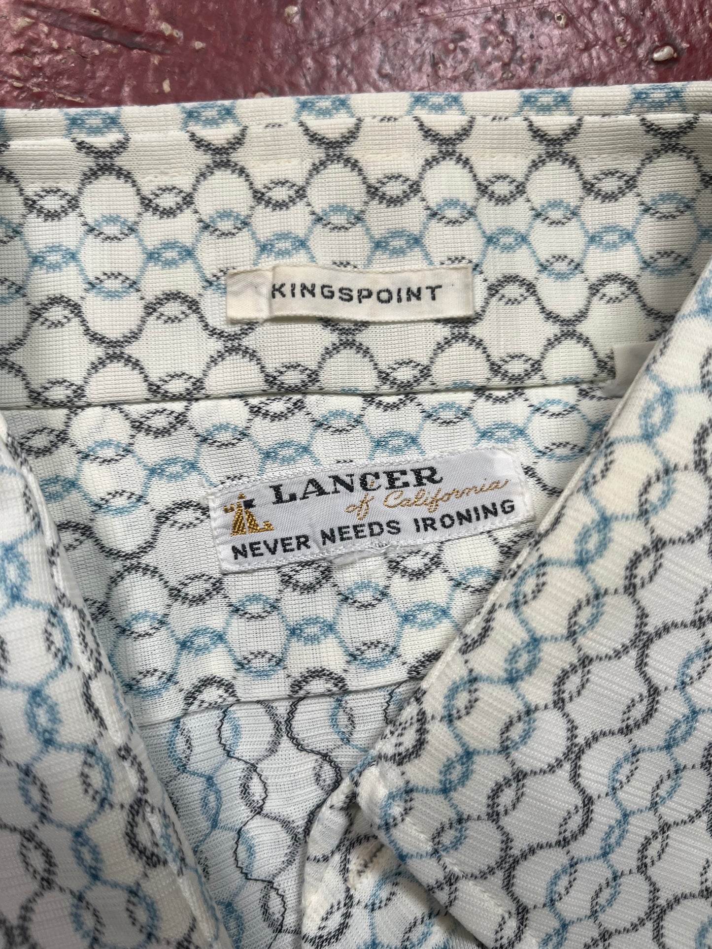 70s Lancer Polyester Long Sleeve Button Up Shirt