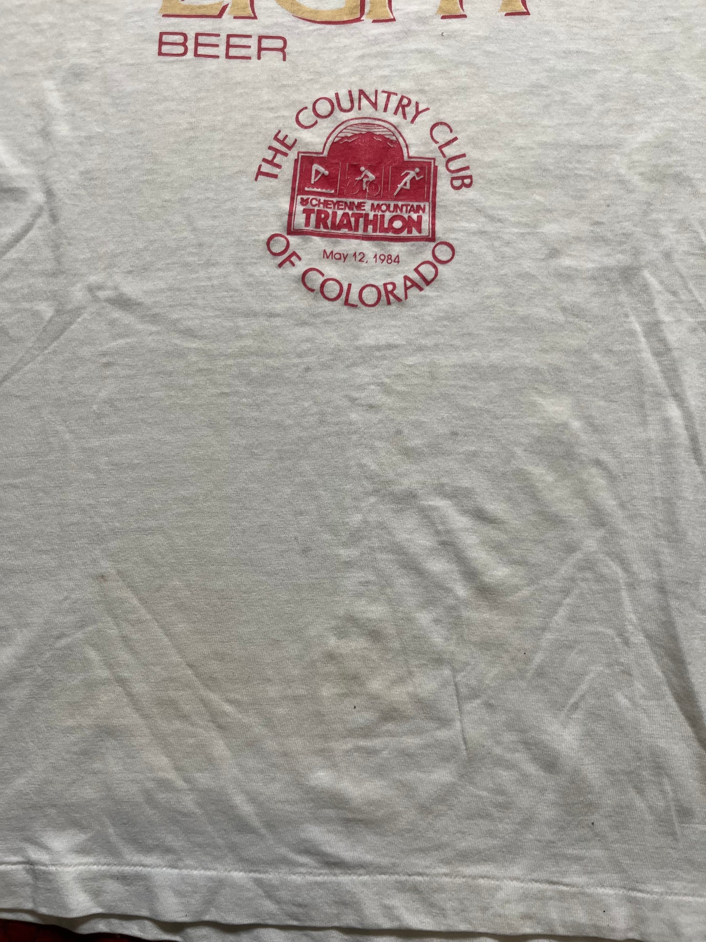 1984 Triathlon Stroh Light Ringer Tee