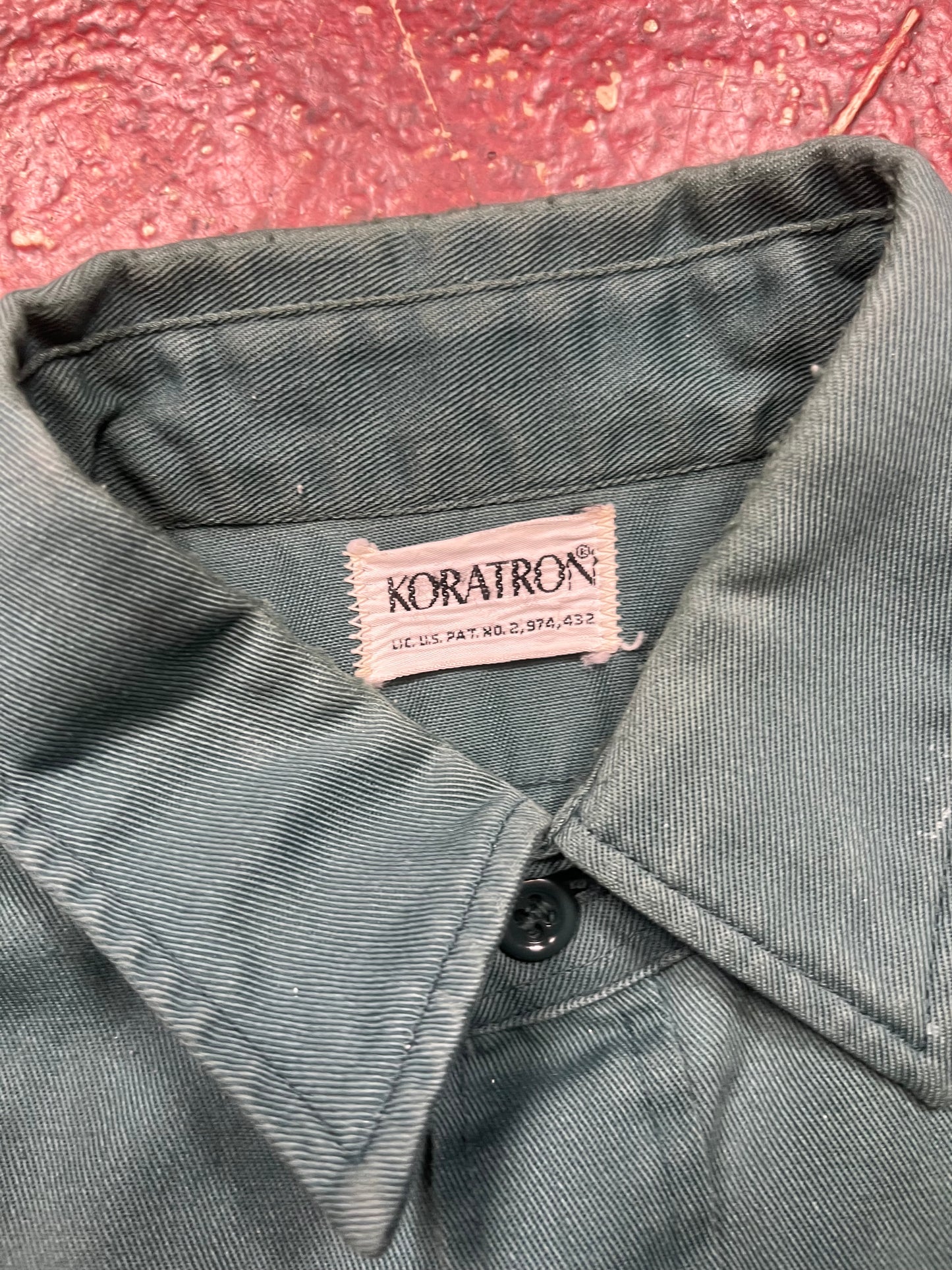 60s Koratron Green Work Long Sleeve Shirt