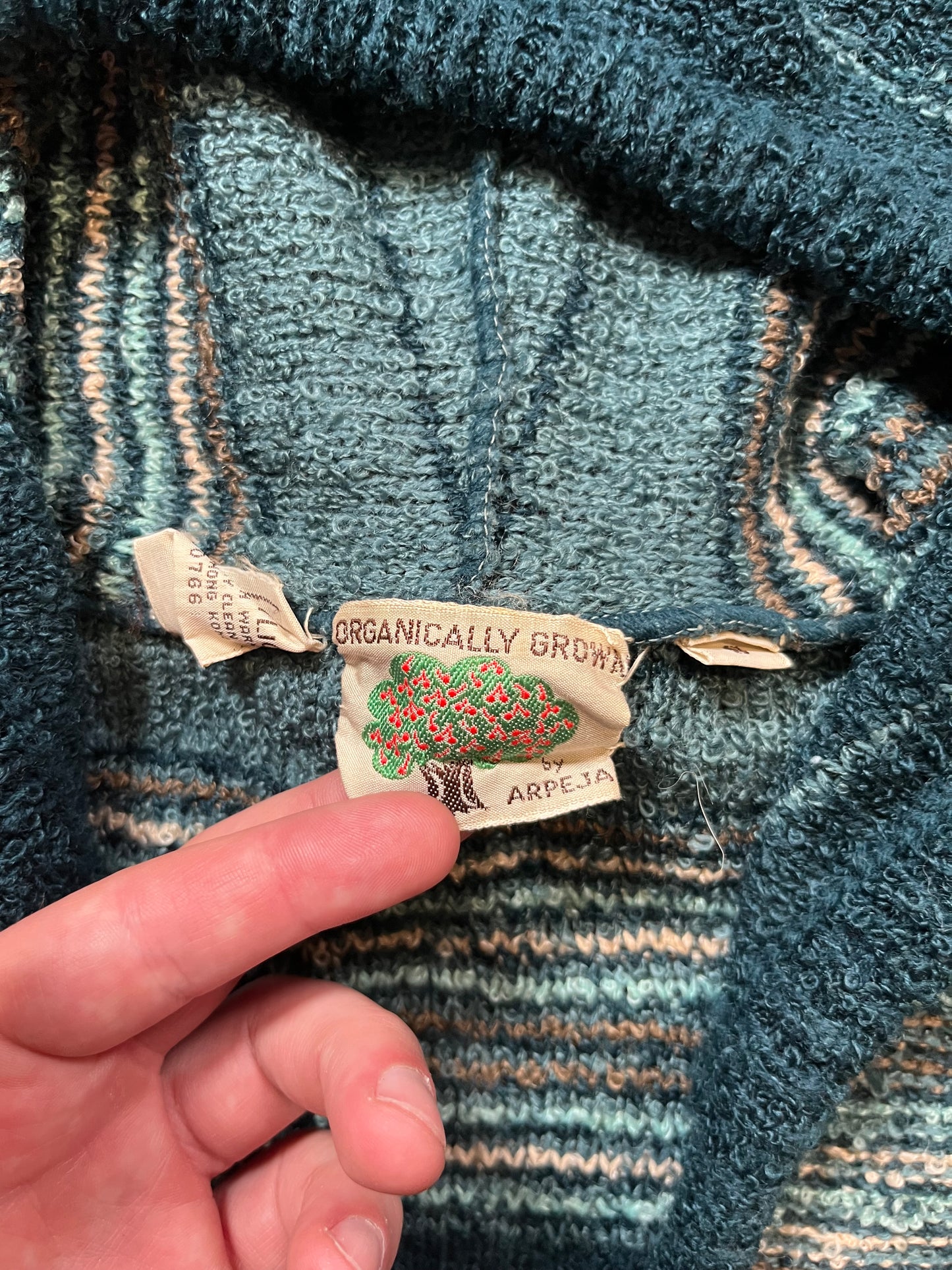 70s Arpeja Blue Knit Hoodie