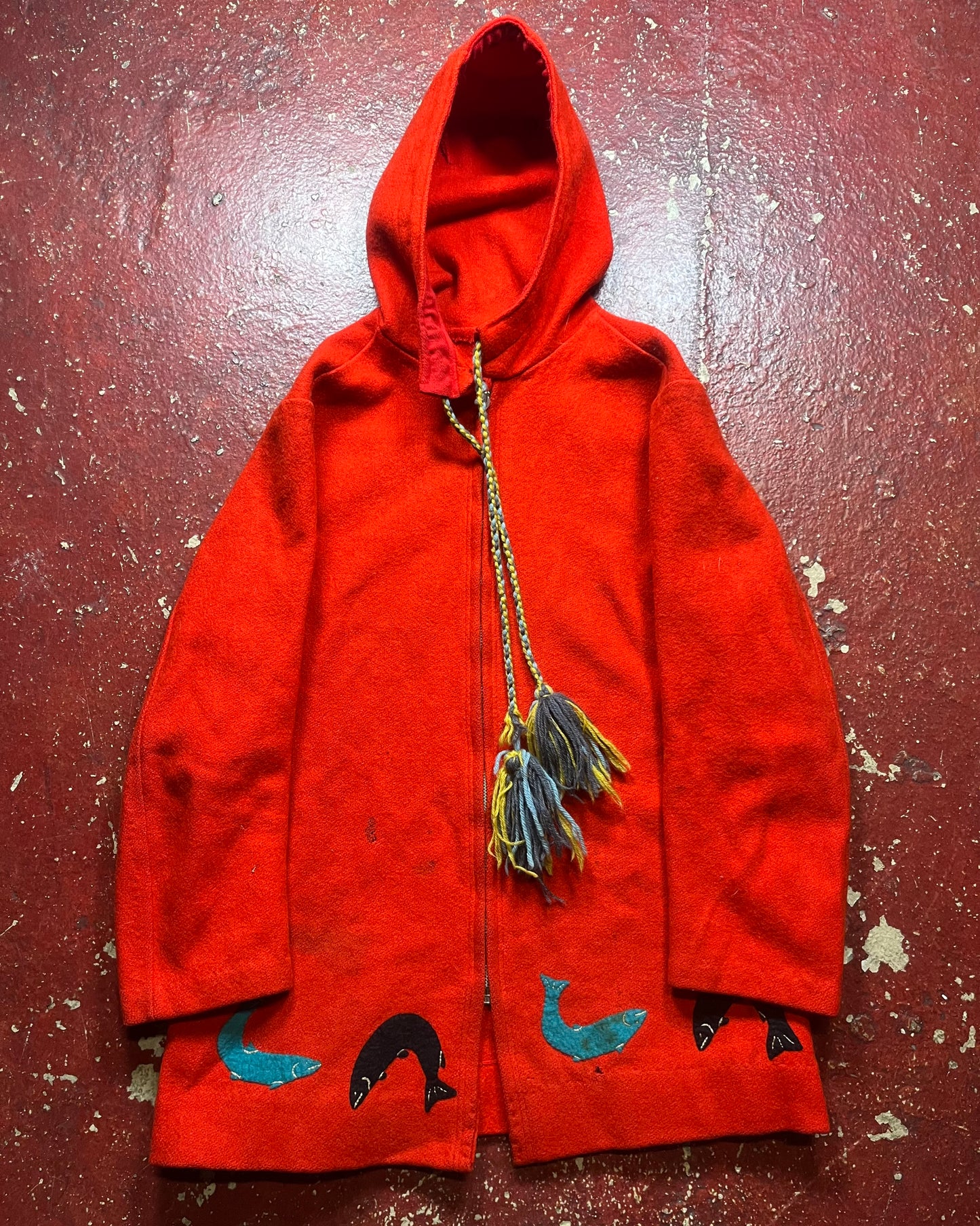 50s Home Made Wool Full Zip Jacket