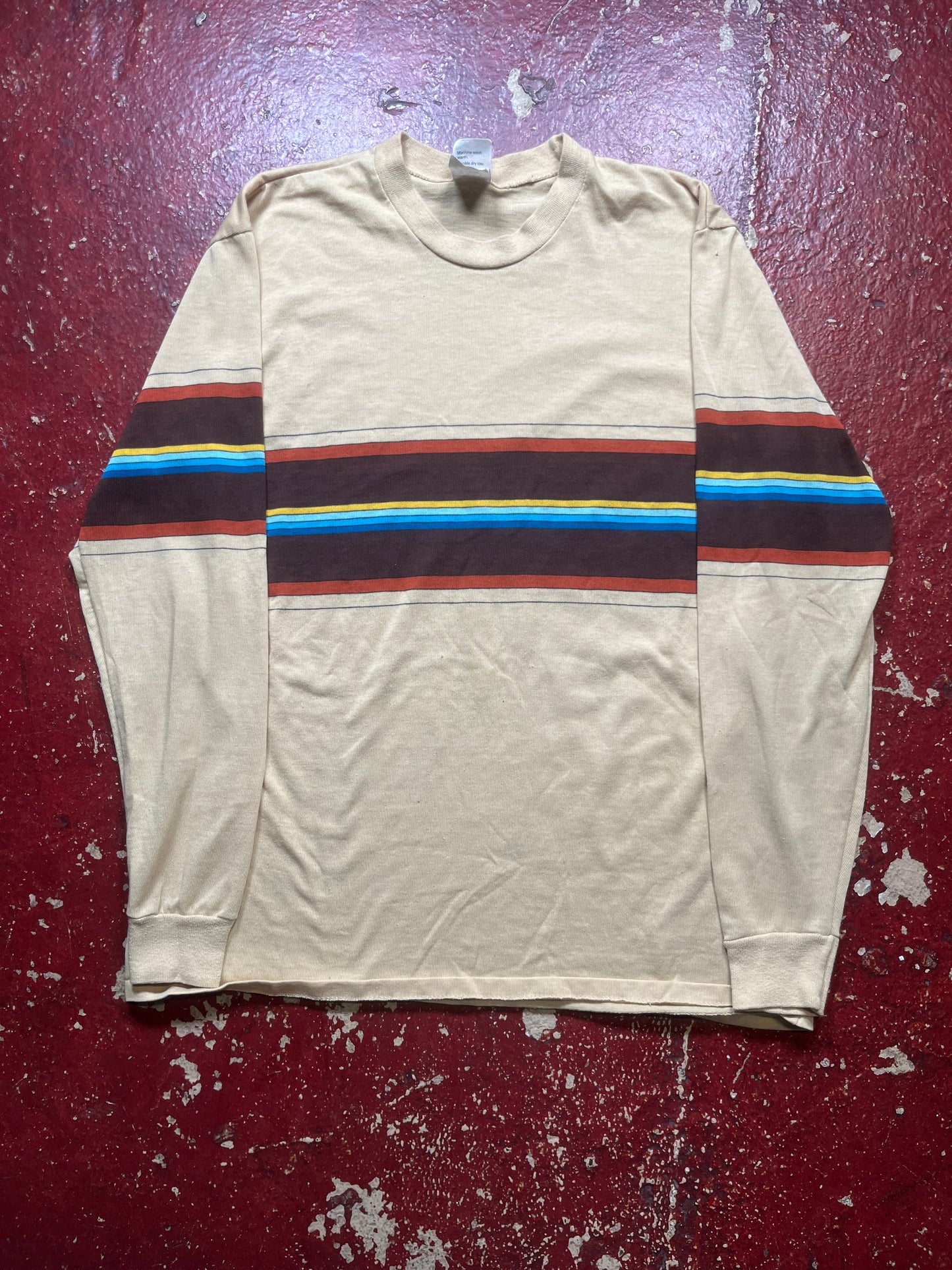 70s/80s California Striped Long Sleeve Shirt