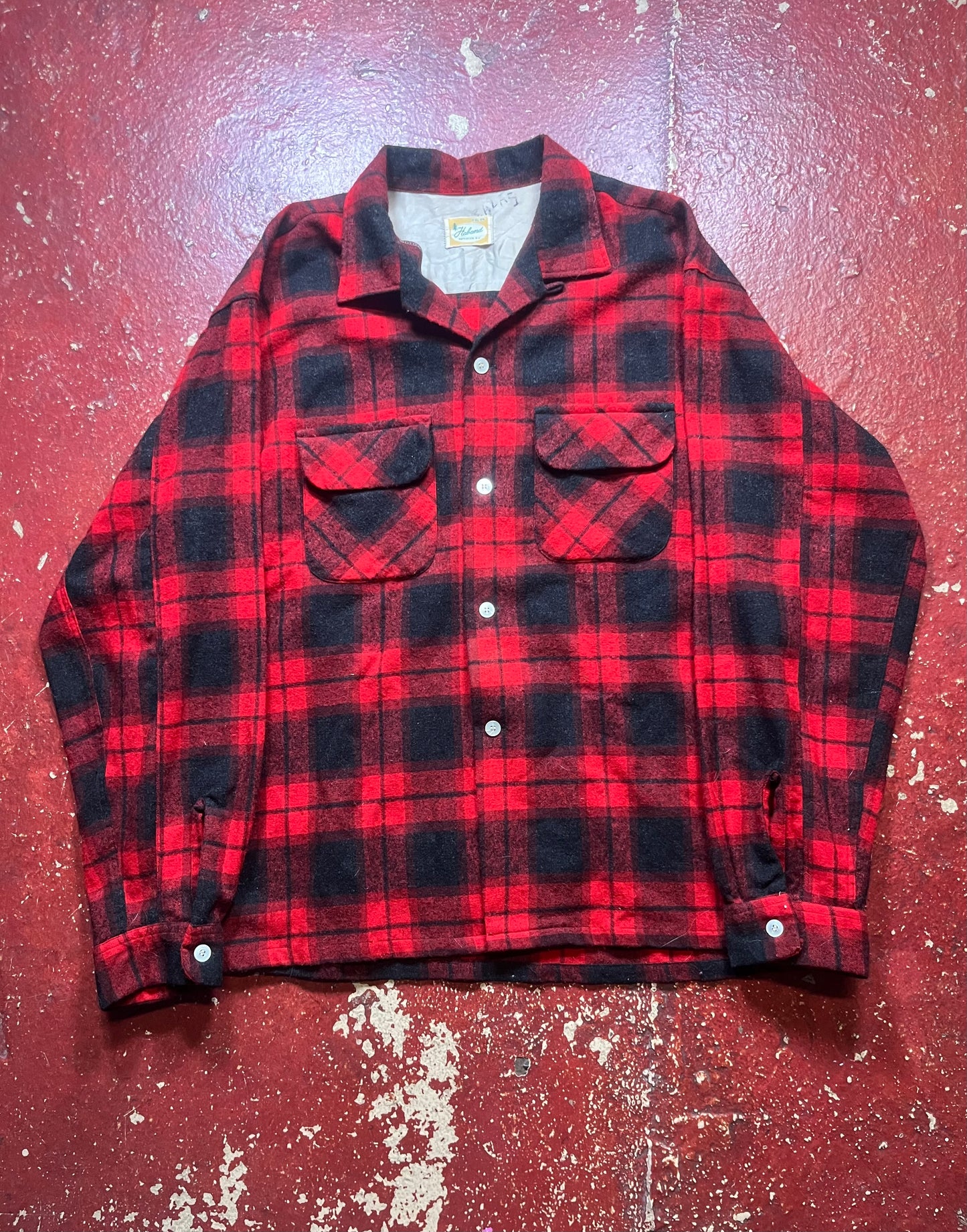 60s Haband Plaid Long Sleeve Board Shirt