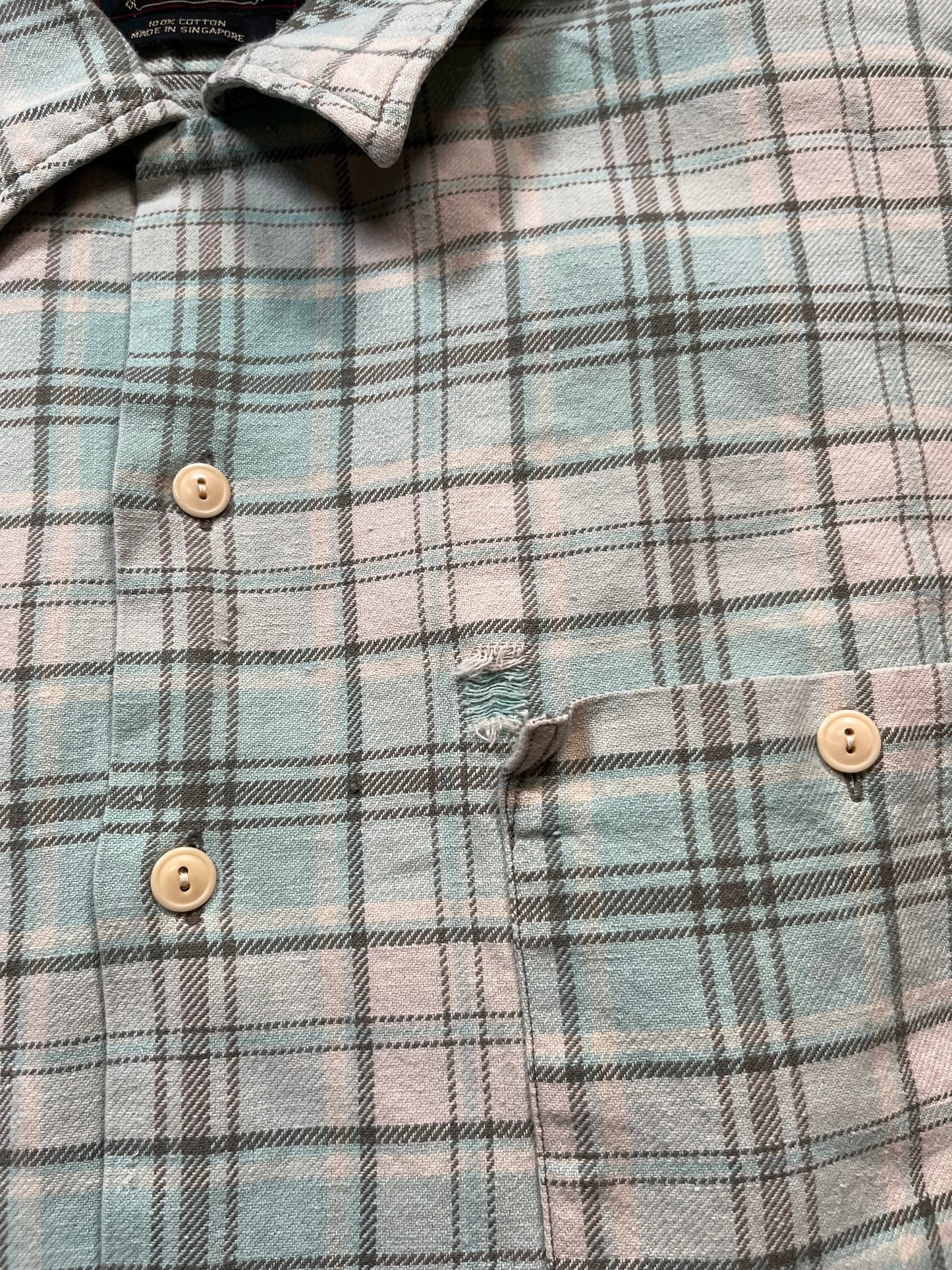 00s Double RL Green & White Flannel
