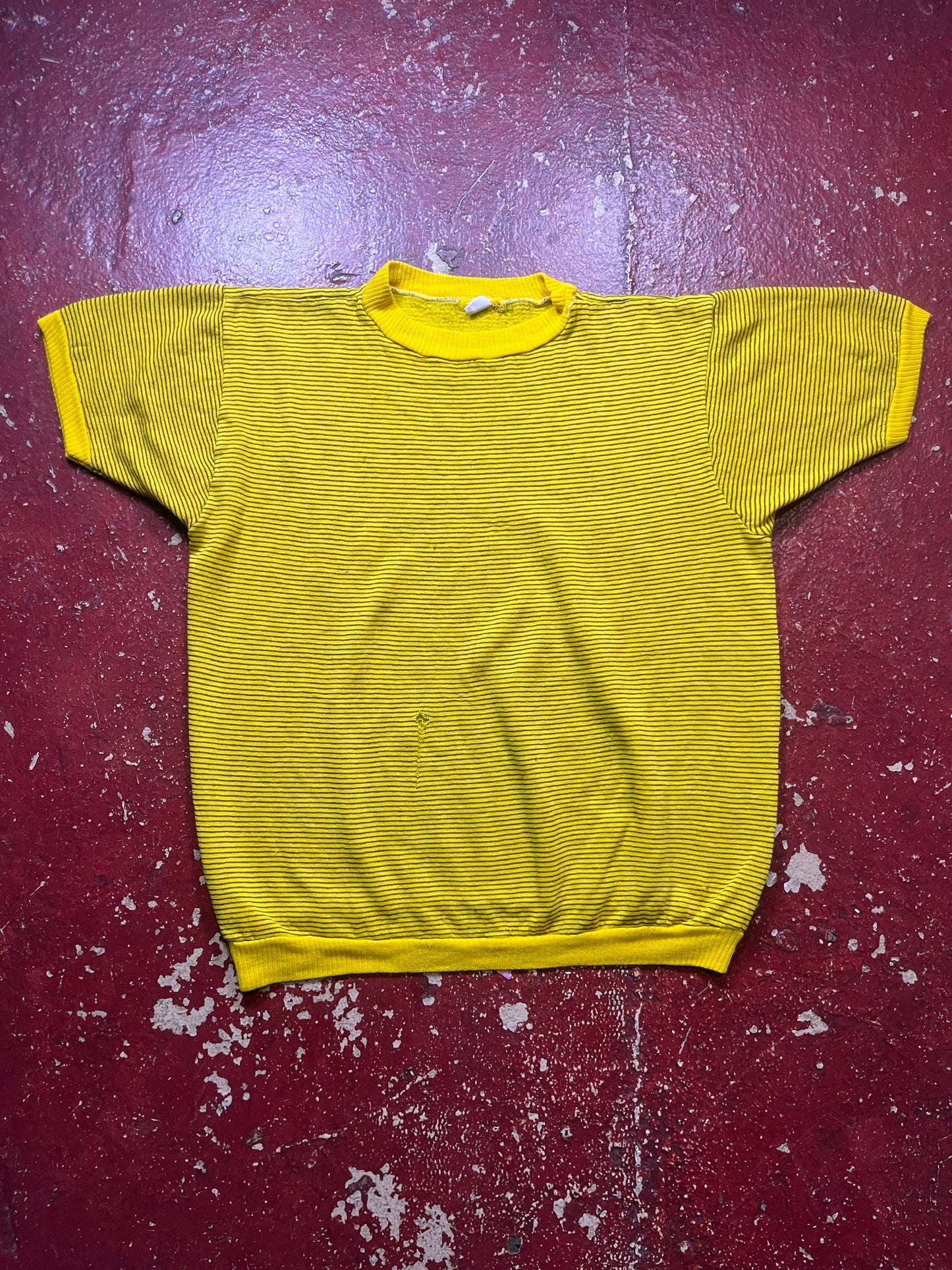 60s/70s Towncraft Yellow & Brown Short Sleeve Crewneck