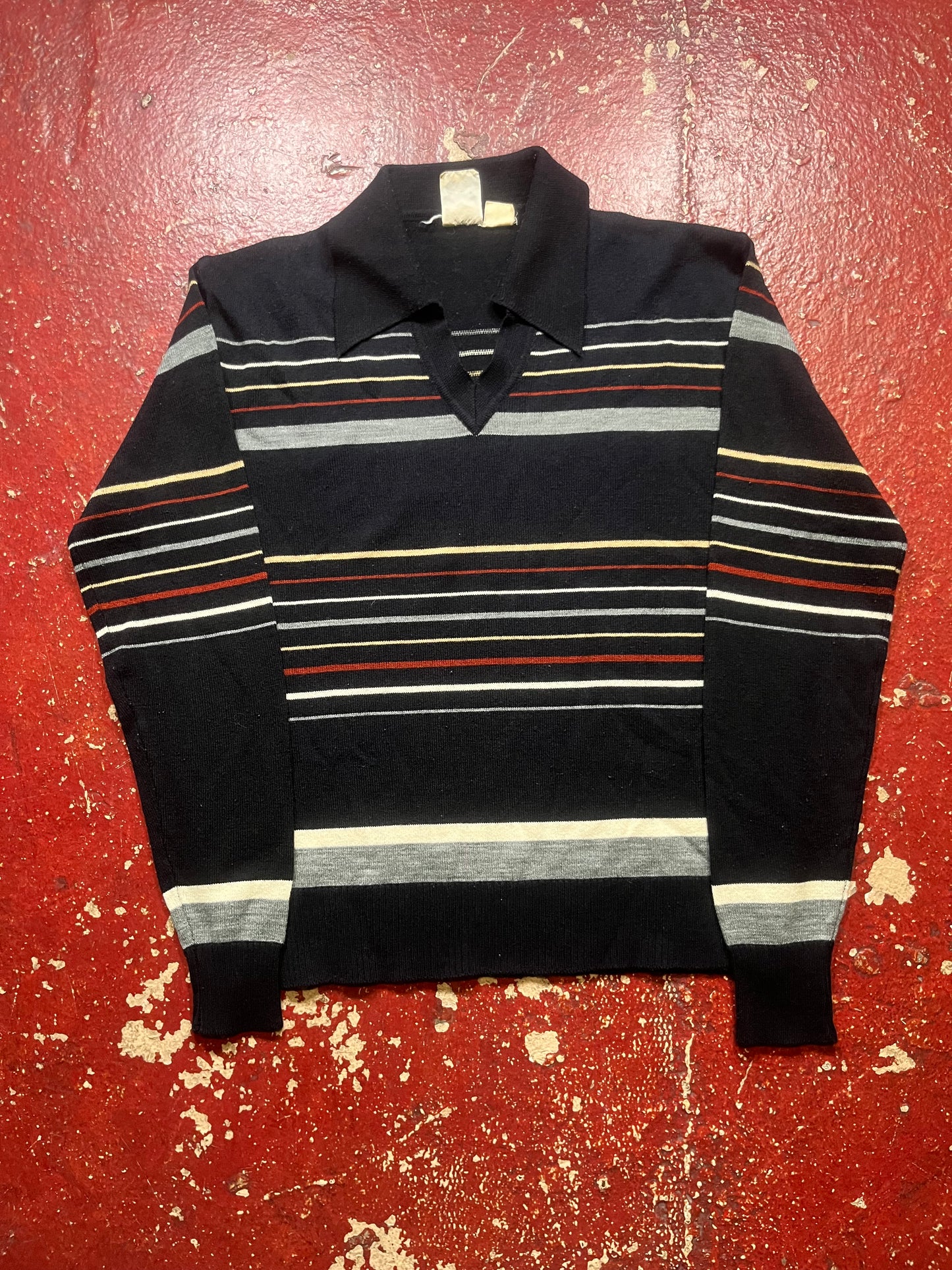 70s Kennington Black Vee Neck Sweater