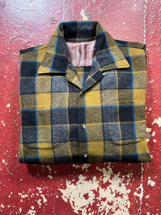 50s/60s Green & Black Loop Collar Board Shirt