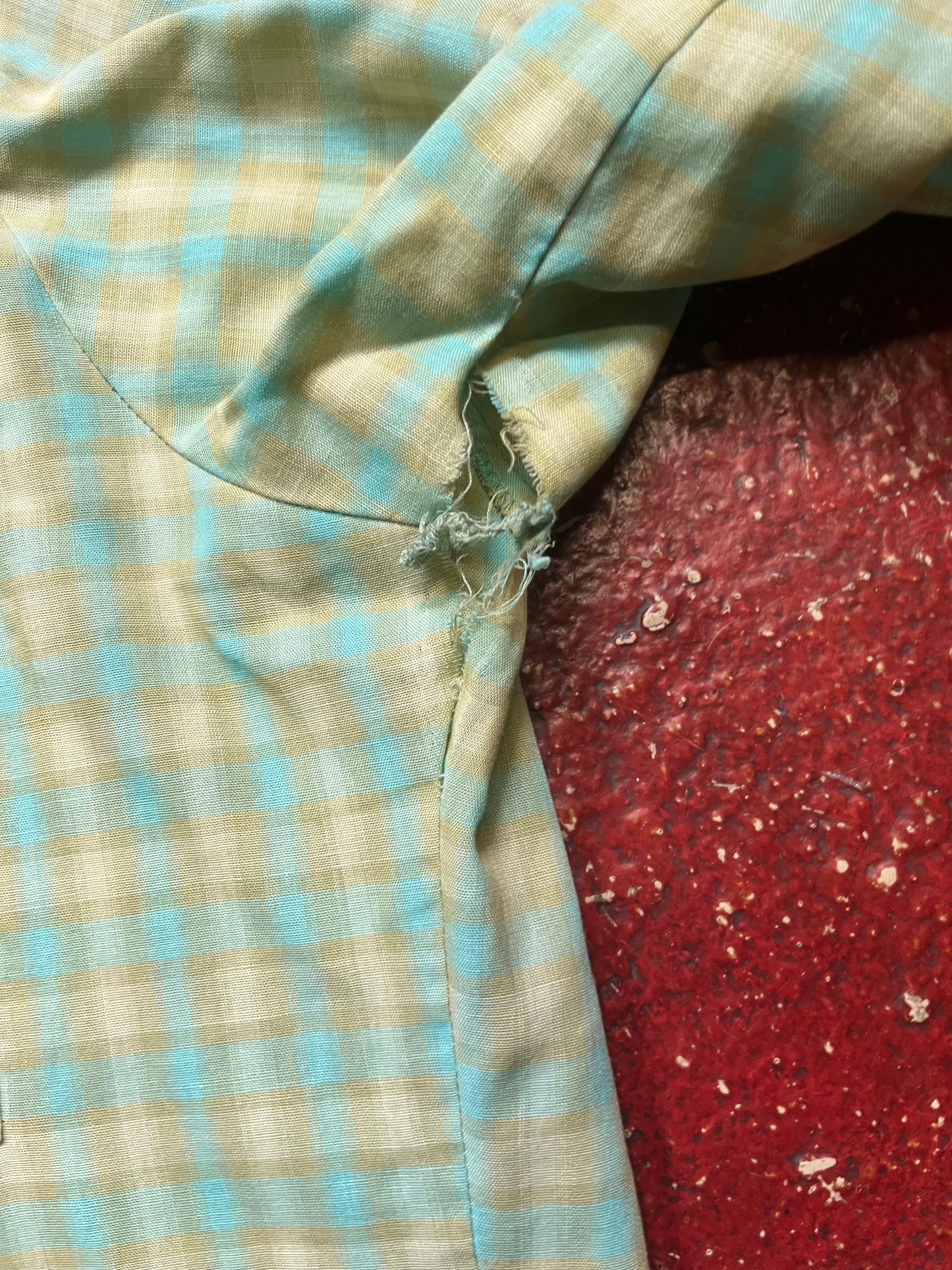60s Yellow & Teal Western Shirt