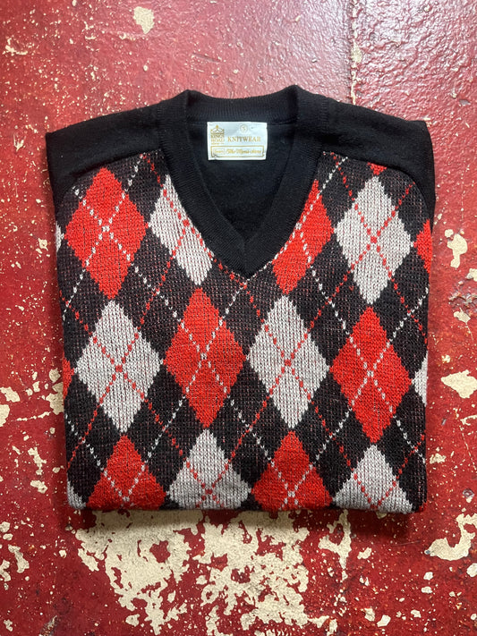 70s Sears Argyle Knit Sweater
