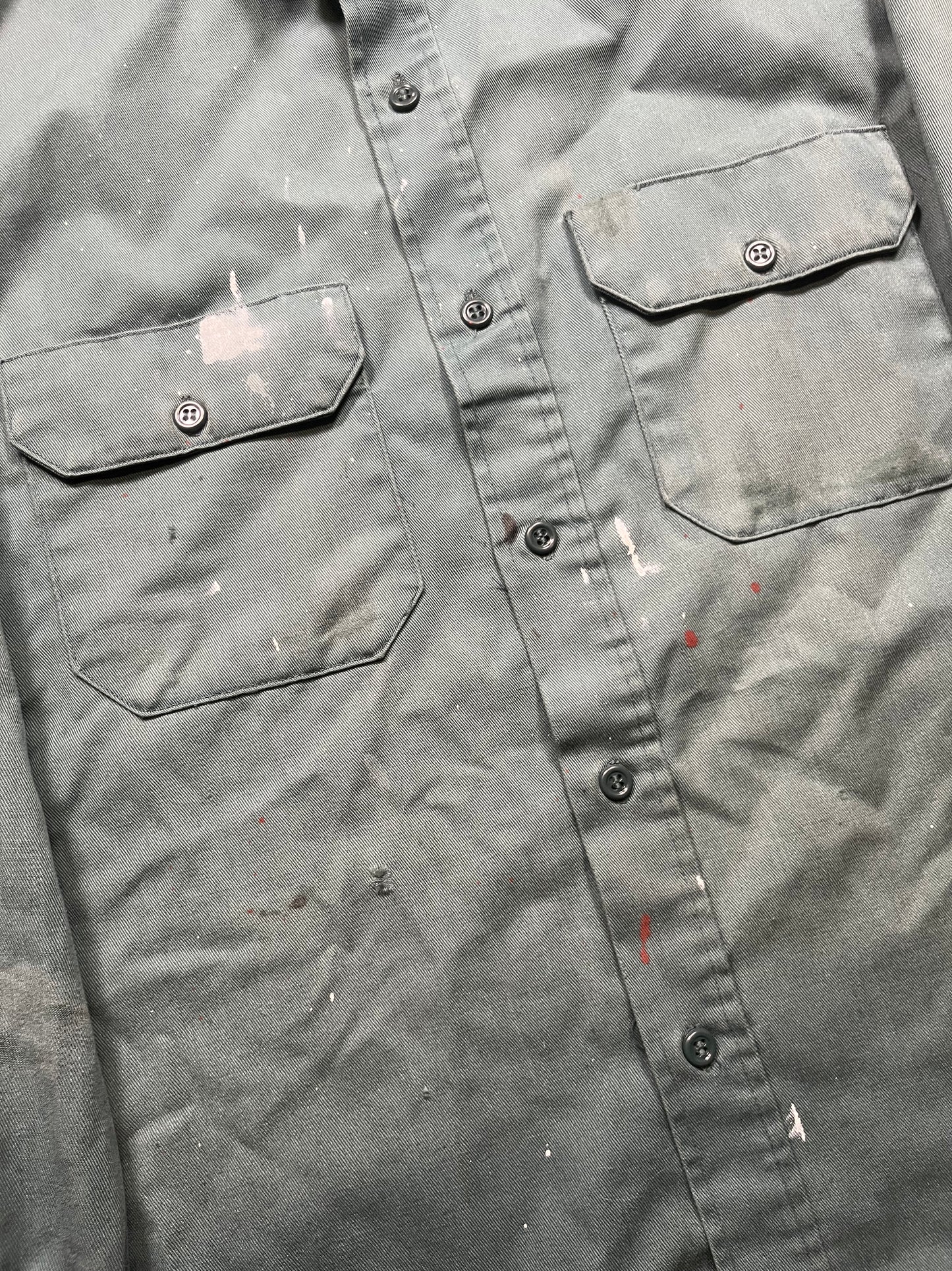 60s Koratron Green Work Long Sleeve Shirt