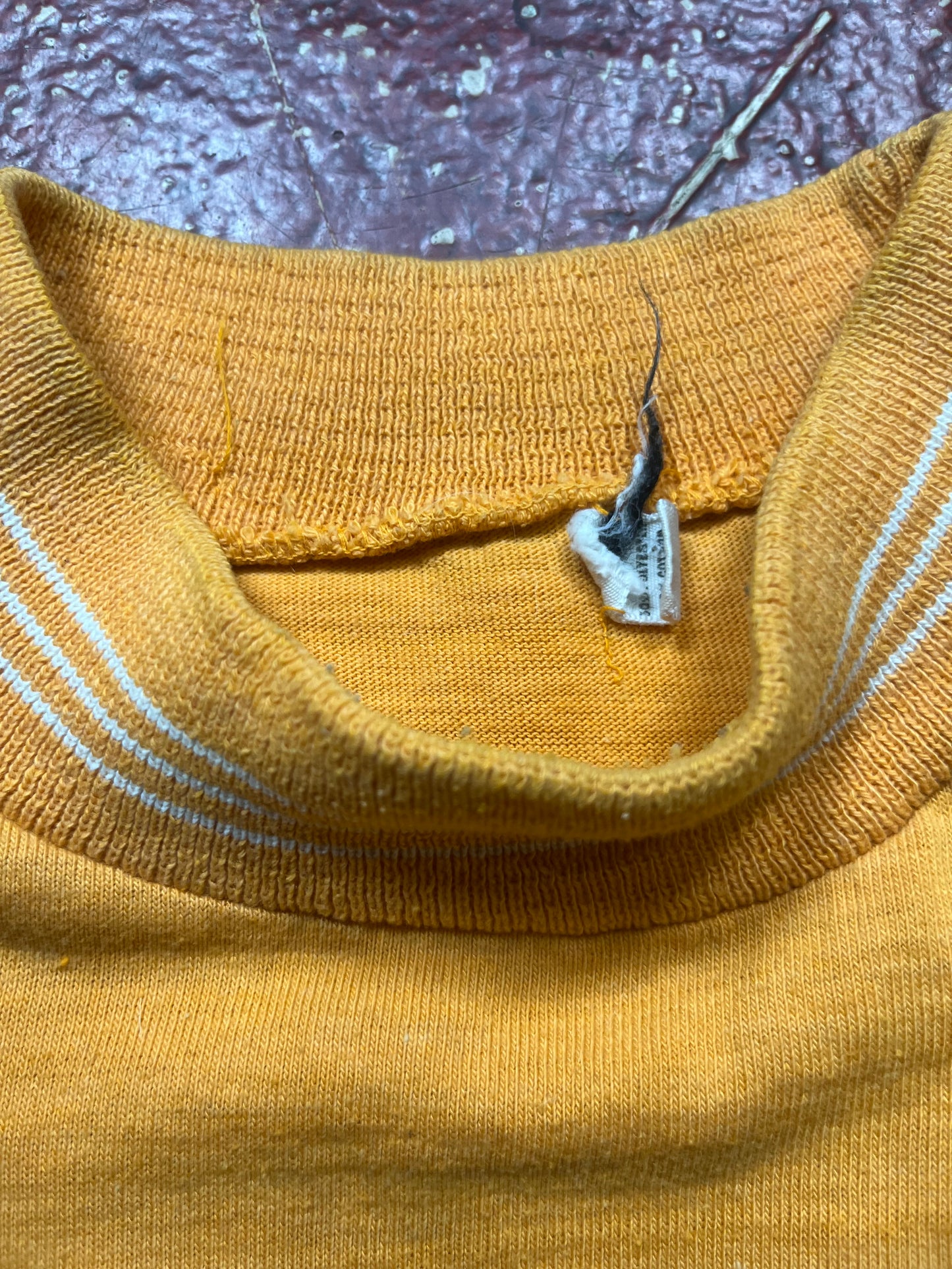 70s Orange High Collar Tee