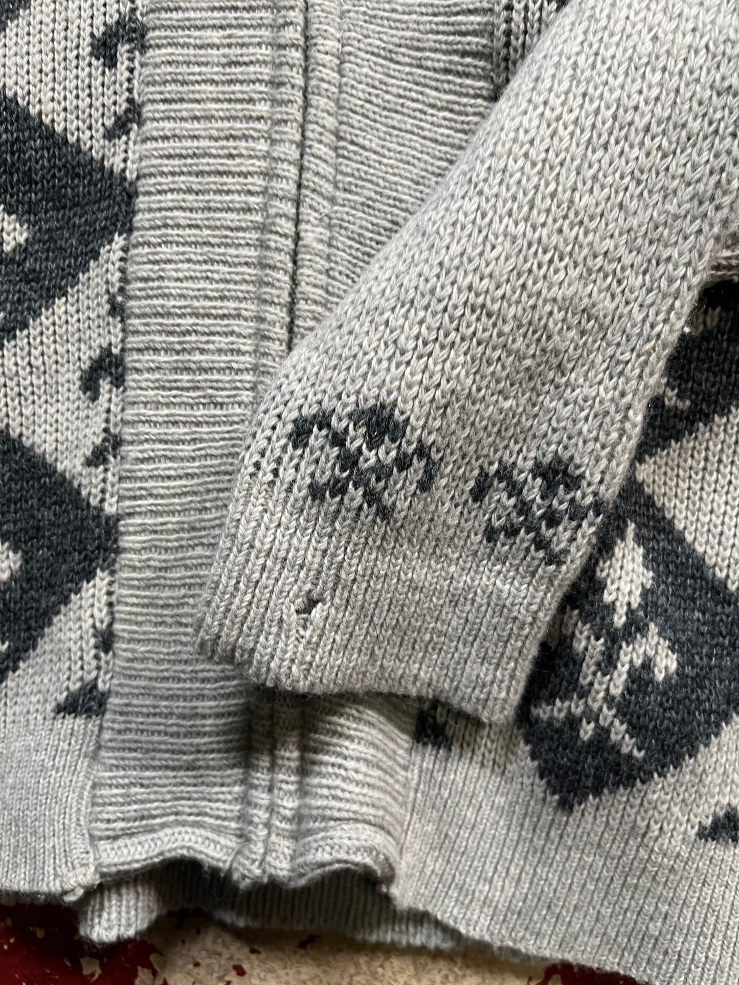 50s/60s Welgrume Crosses Full Zip Up Sweater