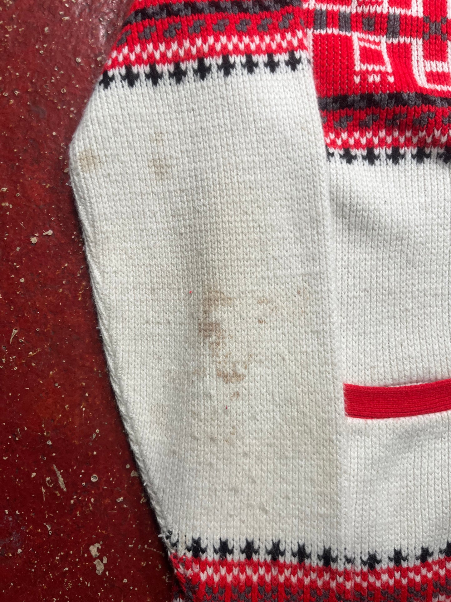 60s/70s Puritan Red & White Cardigan