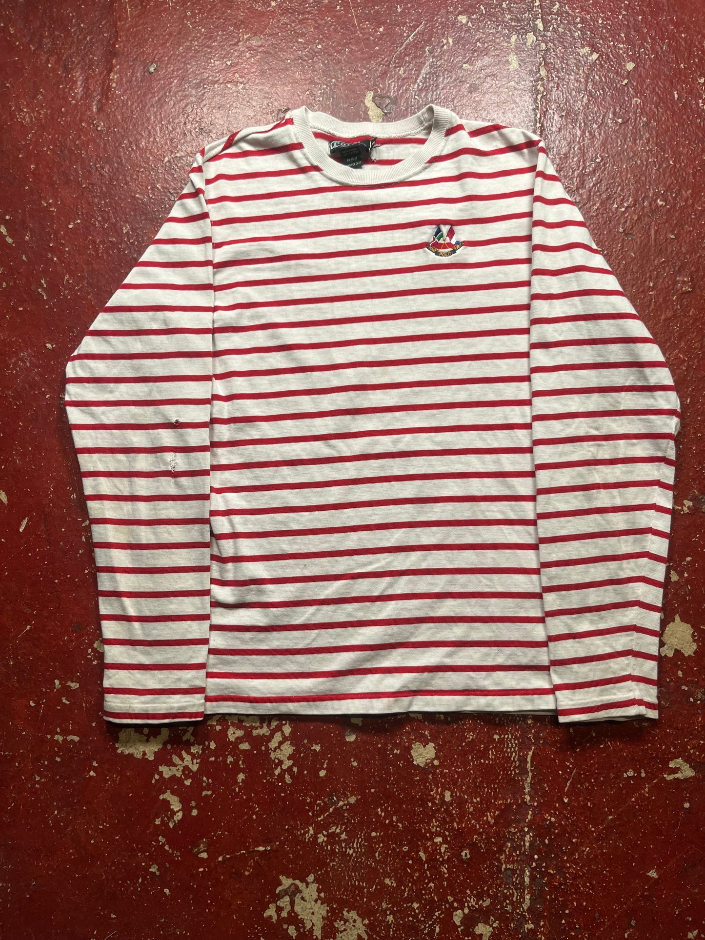 1987 Polo Red & Striped Long Sleeve Shirt