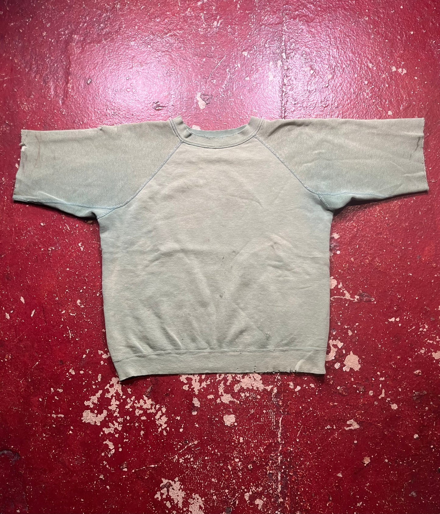 60s Green Cut Off Crewneck