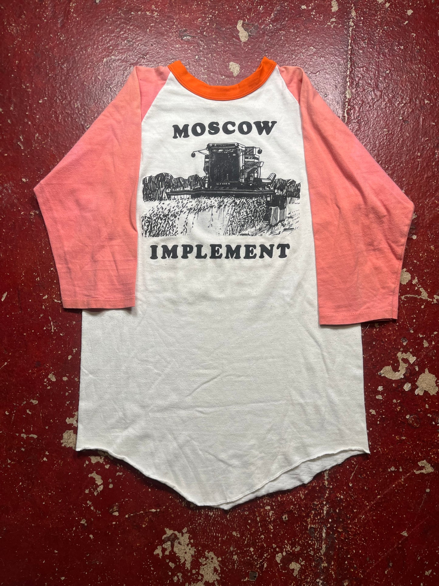 70s Russell Moscow Implement Tri Tone Quarter Sleeve Shirt