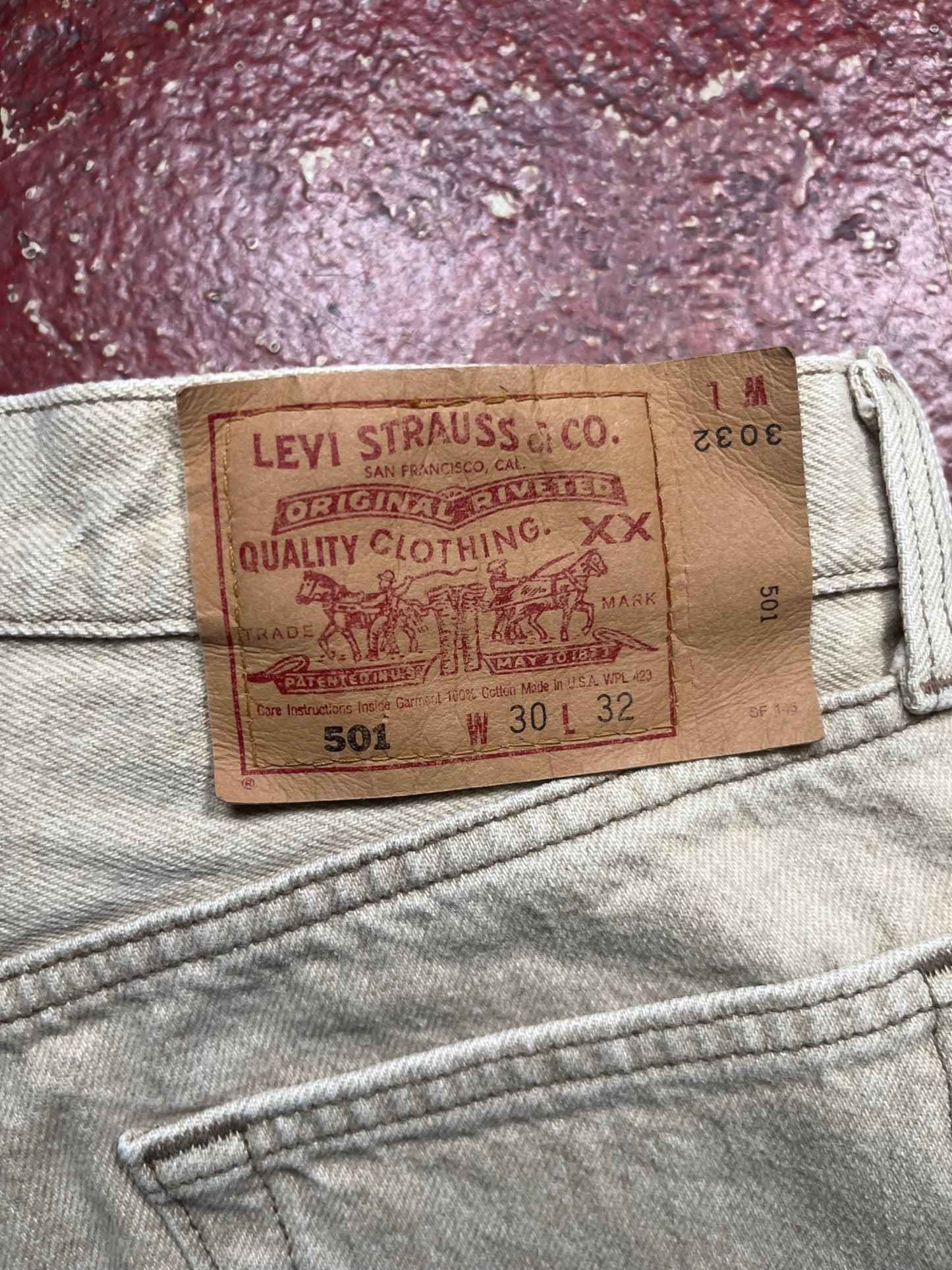 90s Levis 501s Khaki Jeans