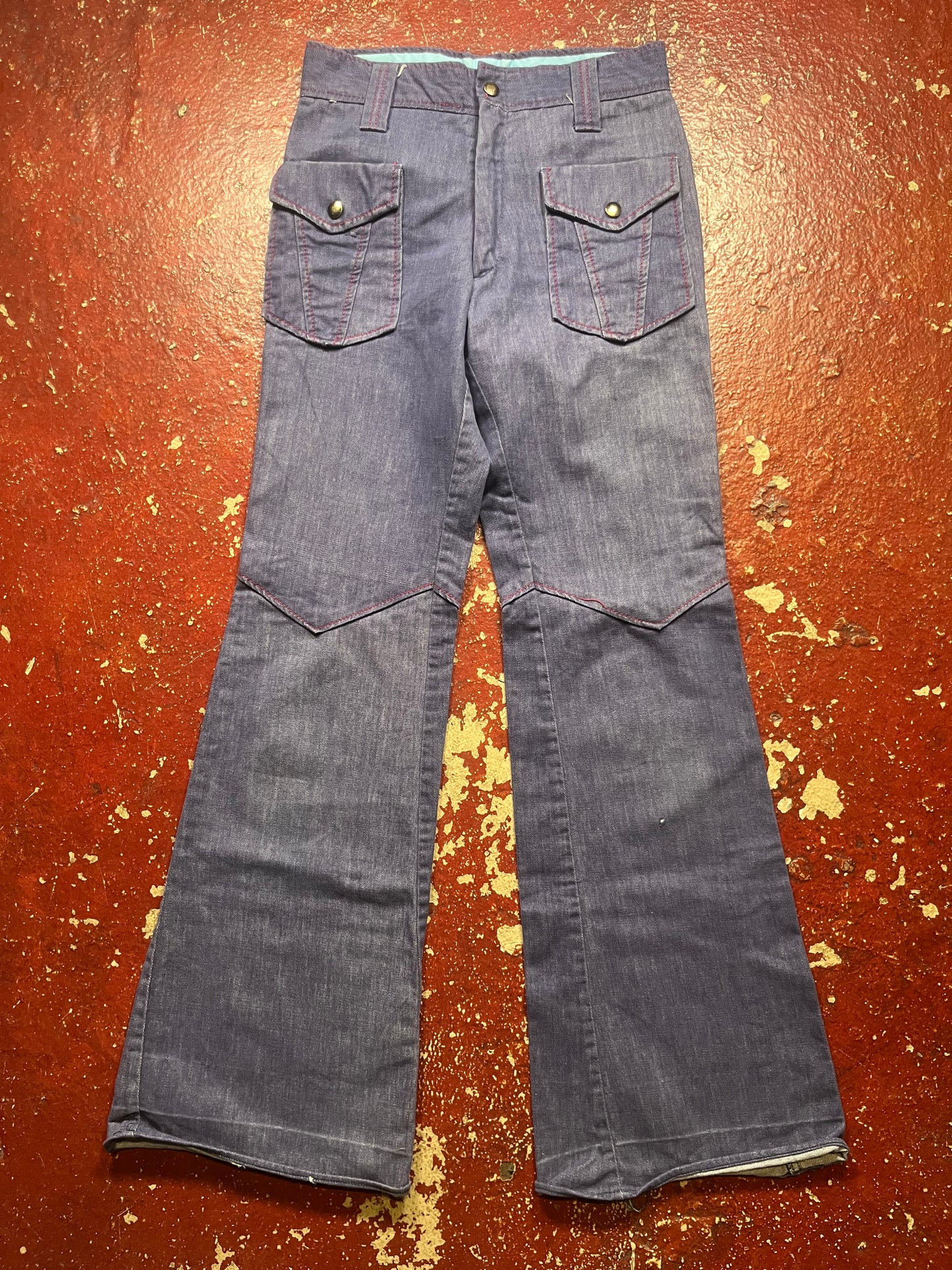 70s Navy Blue Bell Bottom Pants