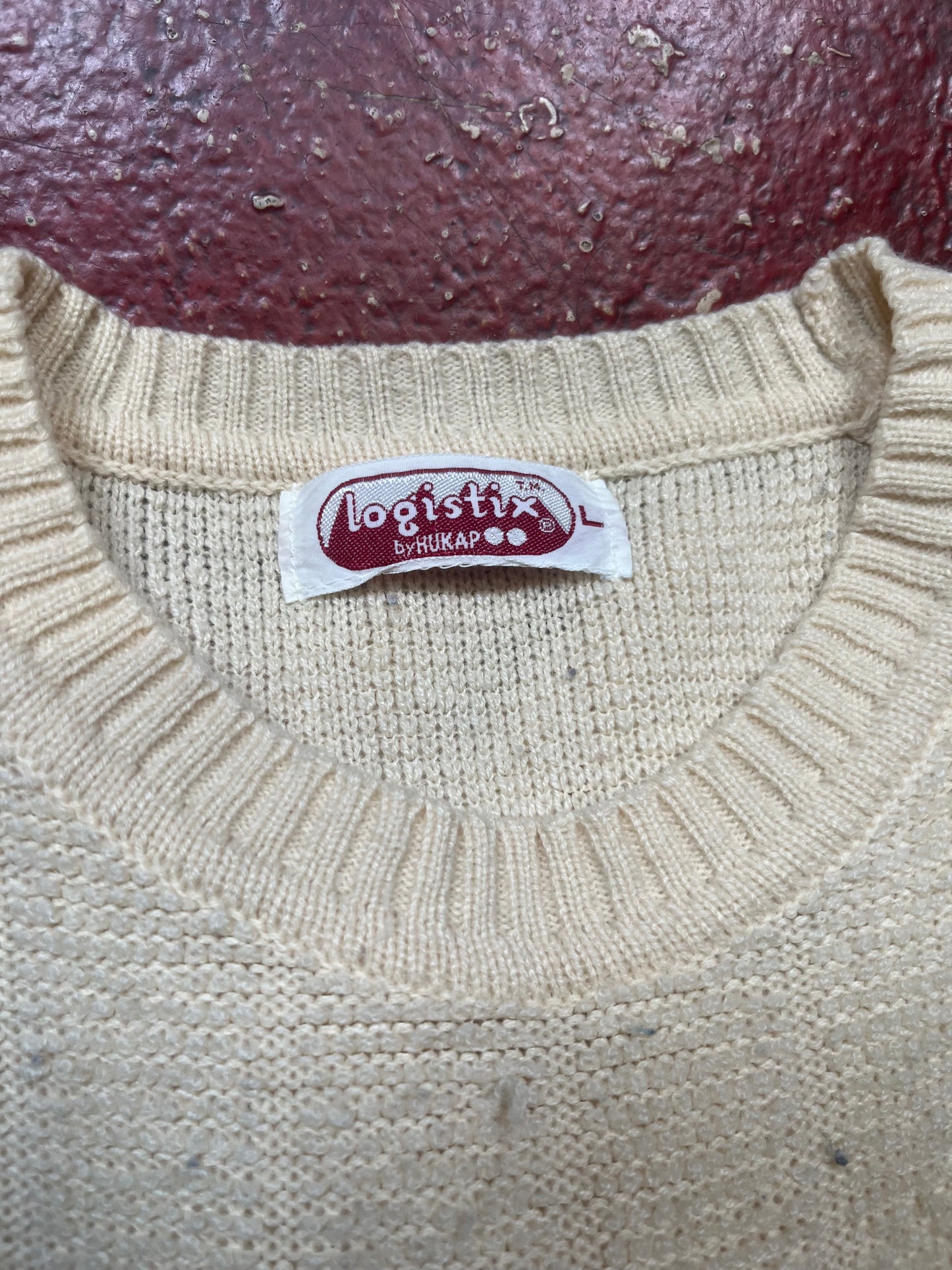 70s Logistix White Knit Sweater