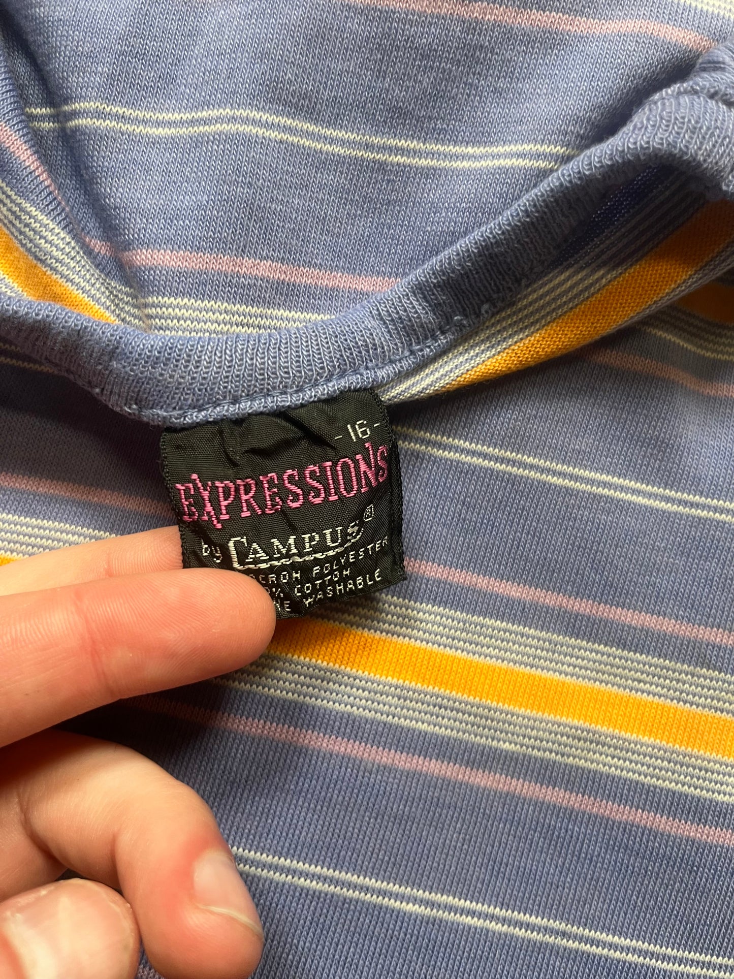 70s/80s Campus Expressions Striped Tee