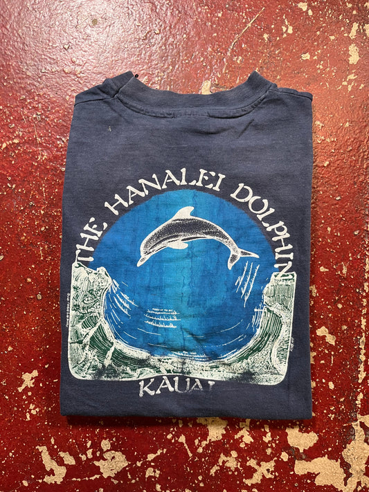 1977 Hannalei Dolphin Restaurant Pocket Tee