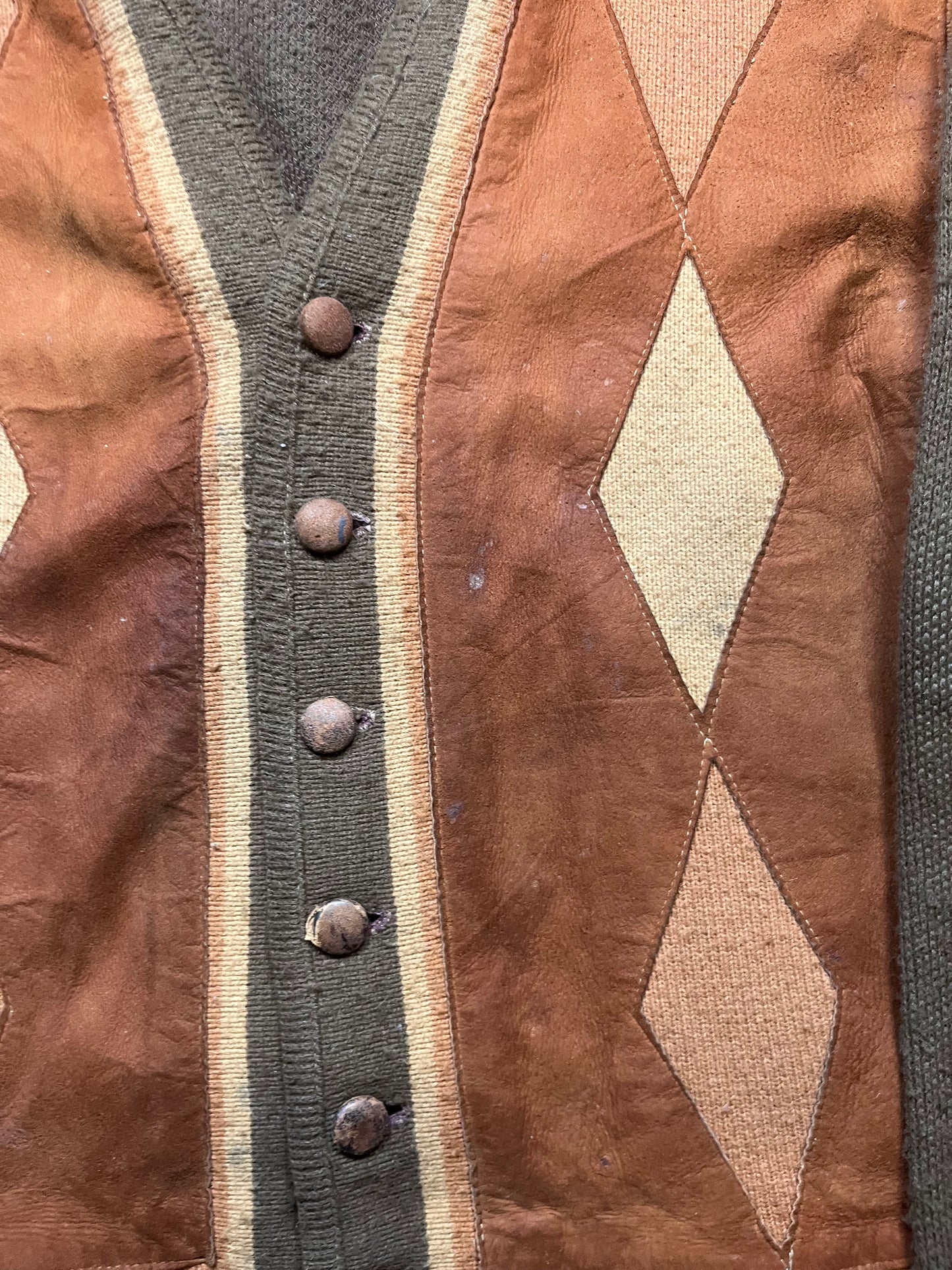 60s/70s Brown Diamond Cardigan