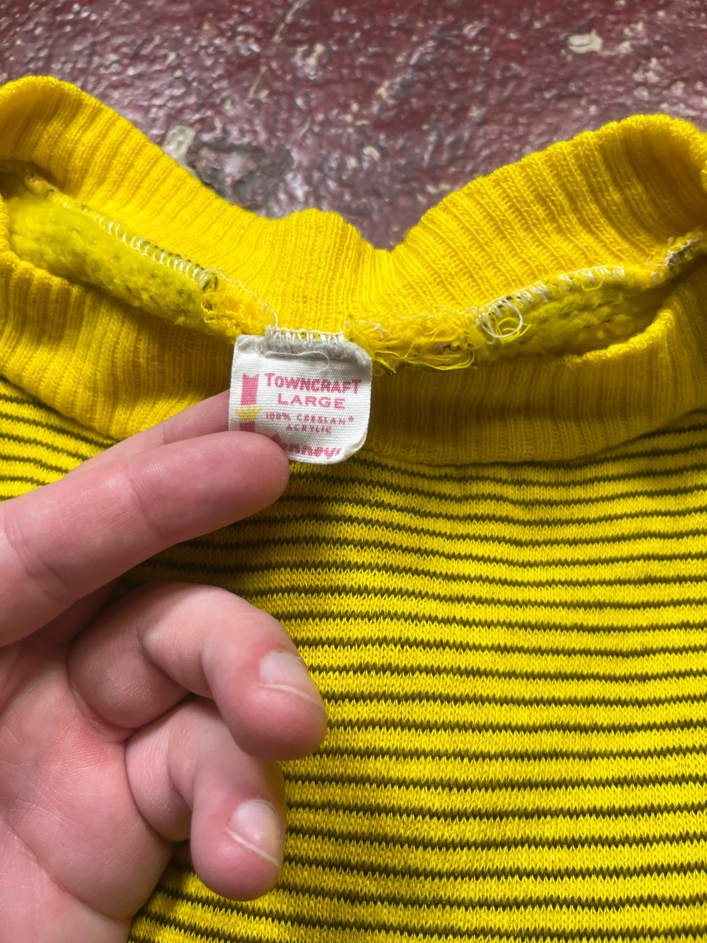 60s/70s Towncraft Yellow & Brown Short Sleeve Crewneck
