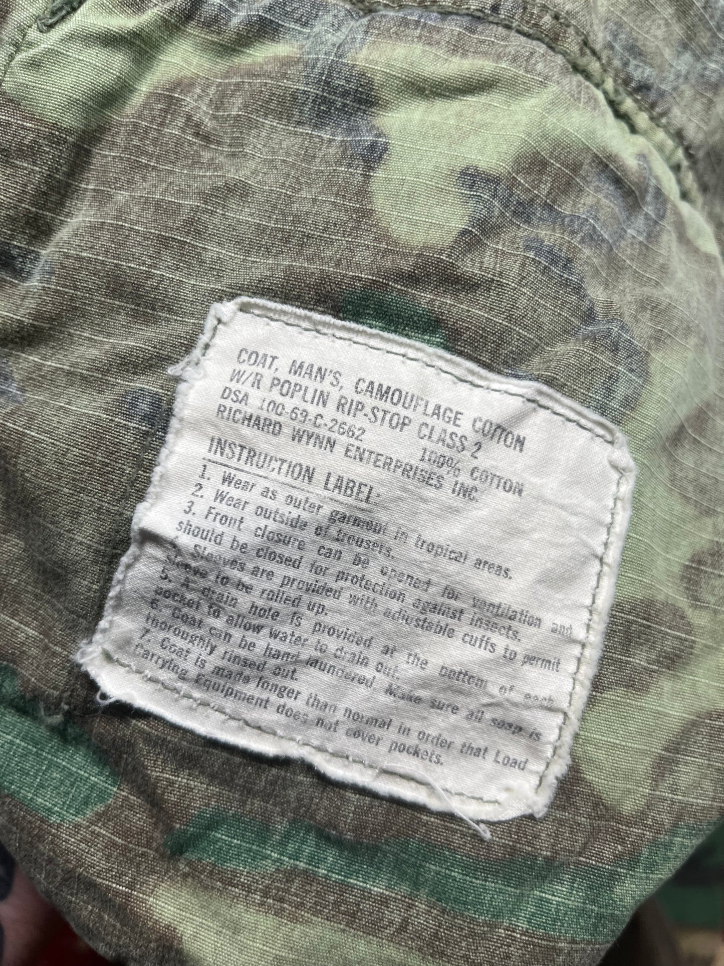 1969 Woodland Camo Slant Pockets Long Sleeve Button Up Shirt