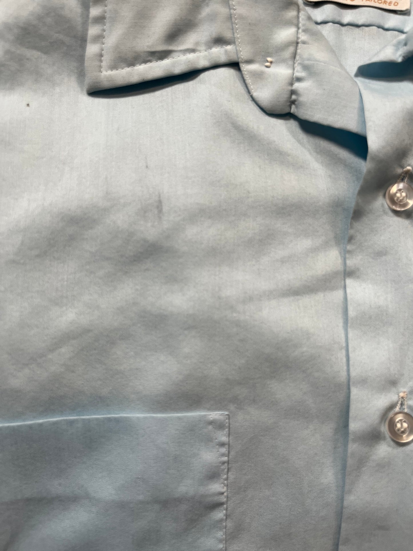 70s Manhattan Blue Short Sleeve Button Up
