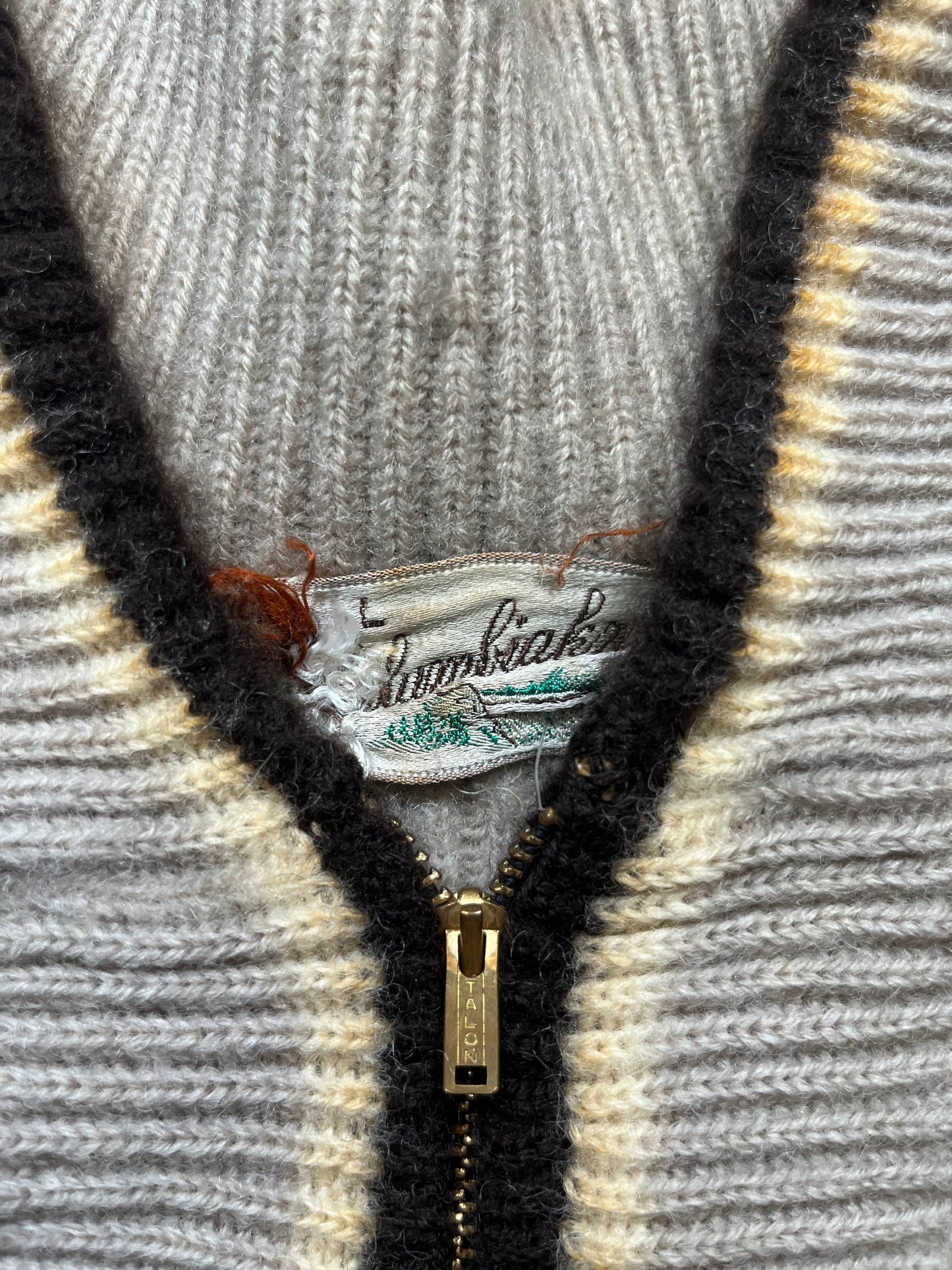 50s Brown Zip Up Sweater