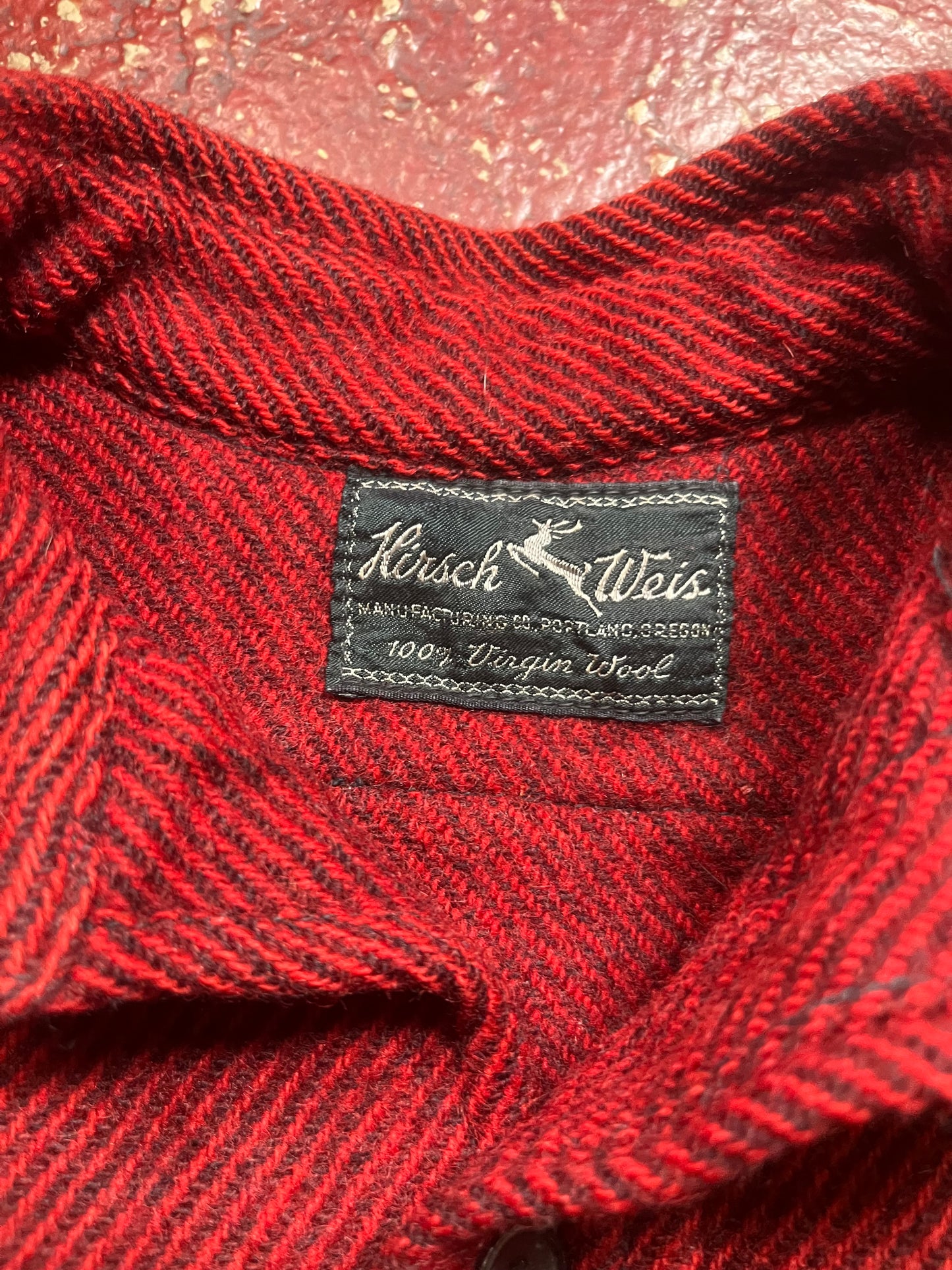 50s Kirsch Weis Wool Red & Black Flannel