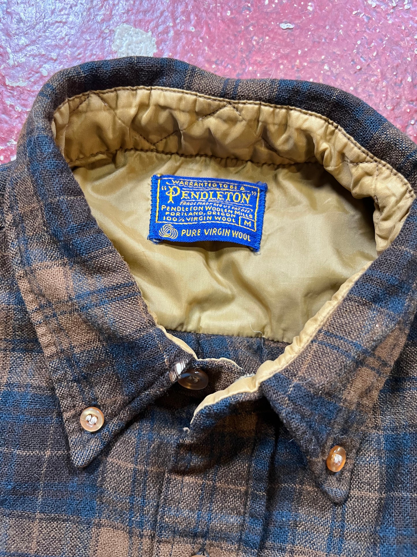60s Pendleton Brown & Black Short Sleeve Shirt
