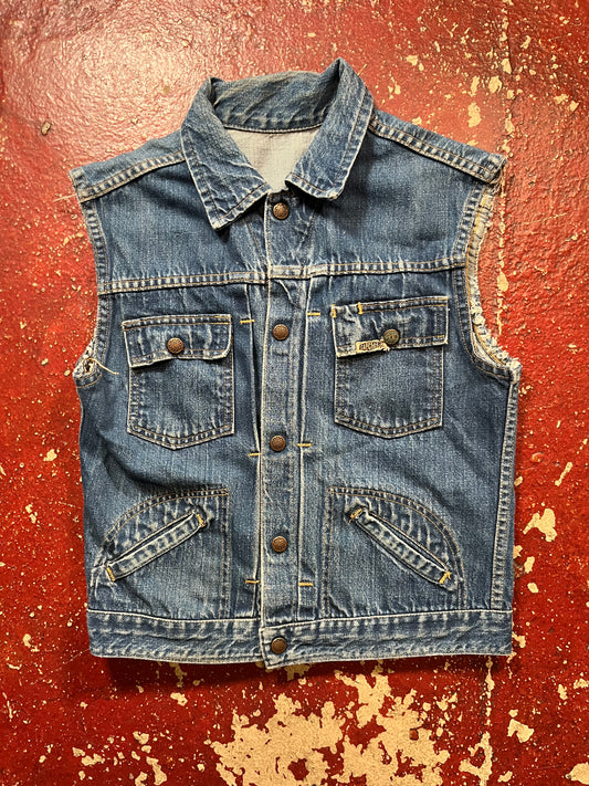 60s/70s Gauchos Pleated Denim Vest