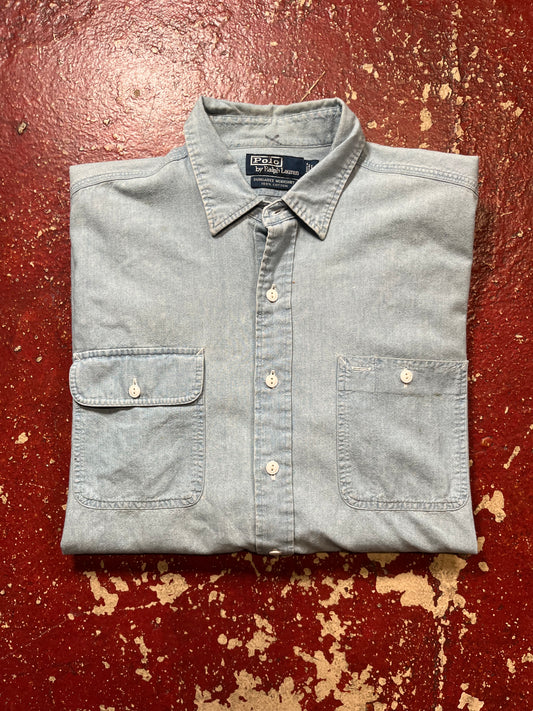 90s Polo Chambray Long Sleeve Shirt