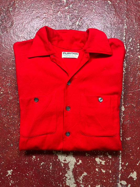 60s Puritan Wool Long Sleeve Button Up Shirt