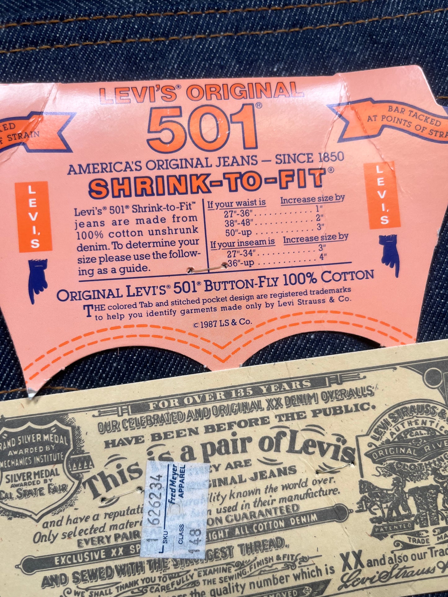 1987 DS Levis 501s Jeans