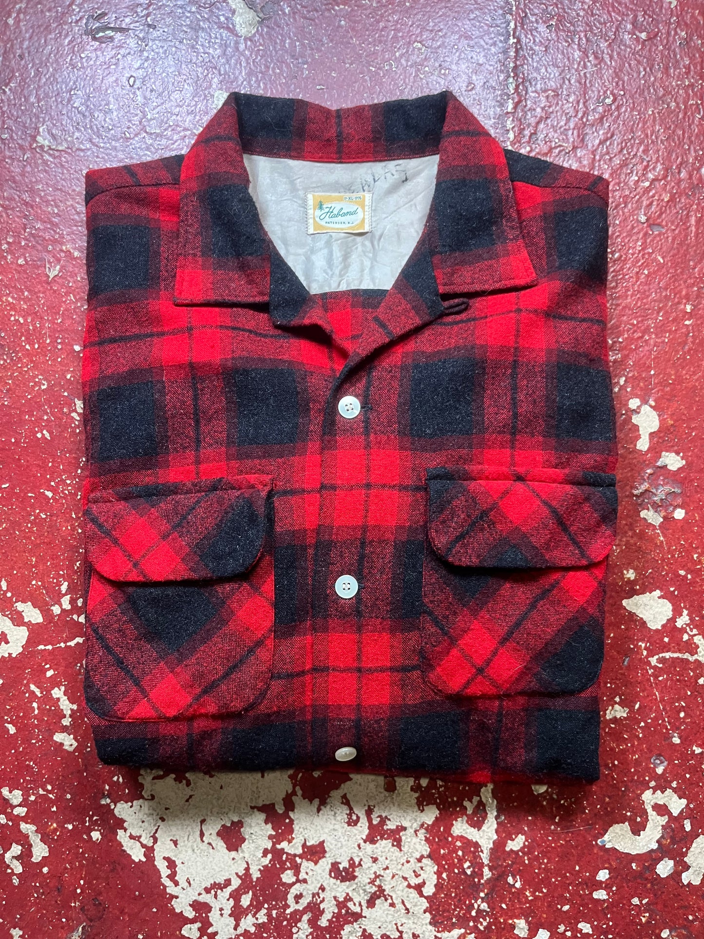 60s Haband Plaid Long Sleeve Board Shirt