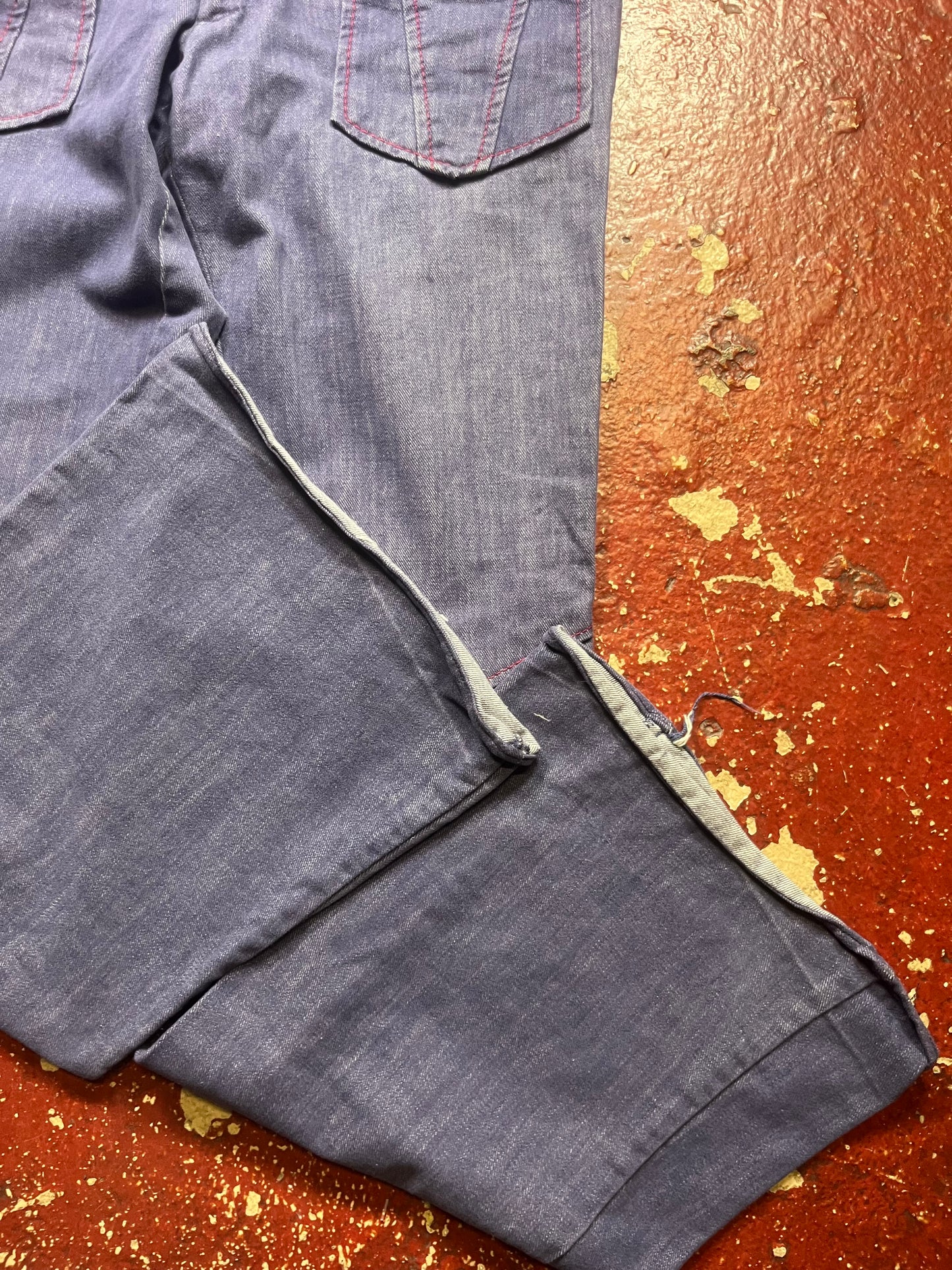 70s Navy Blue Bell Bottom Pants