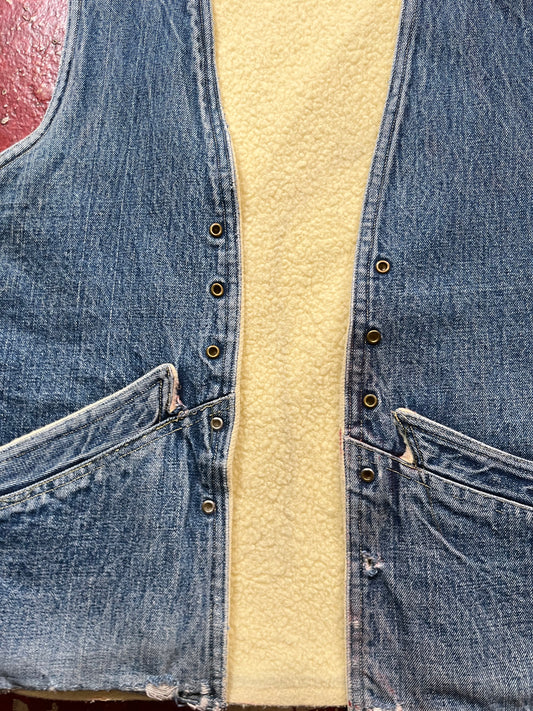 50s/60s Western Sherpa Denim Vest