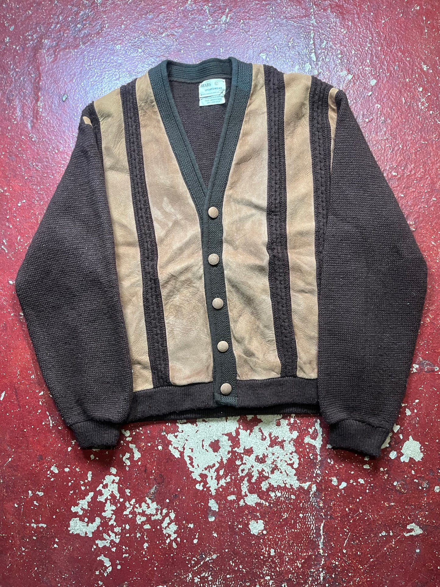 60s Sears Acrylic Brown Cardigan