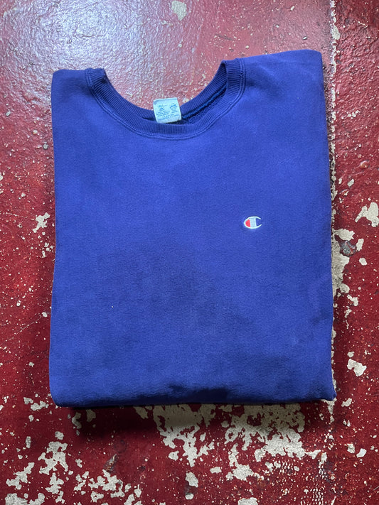 90s Champion Reverse Weave Logo Purple Crewneck