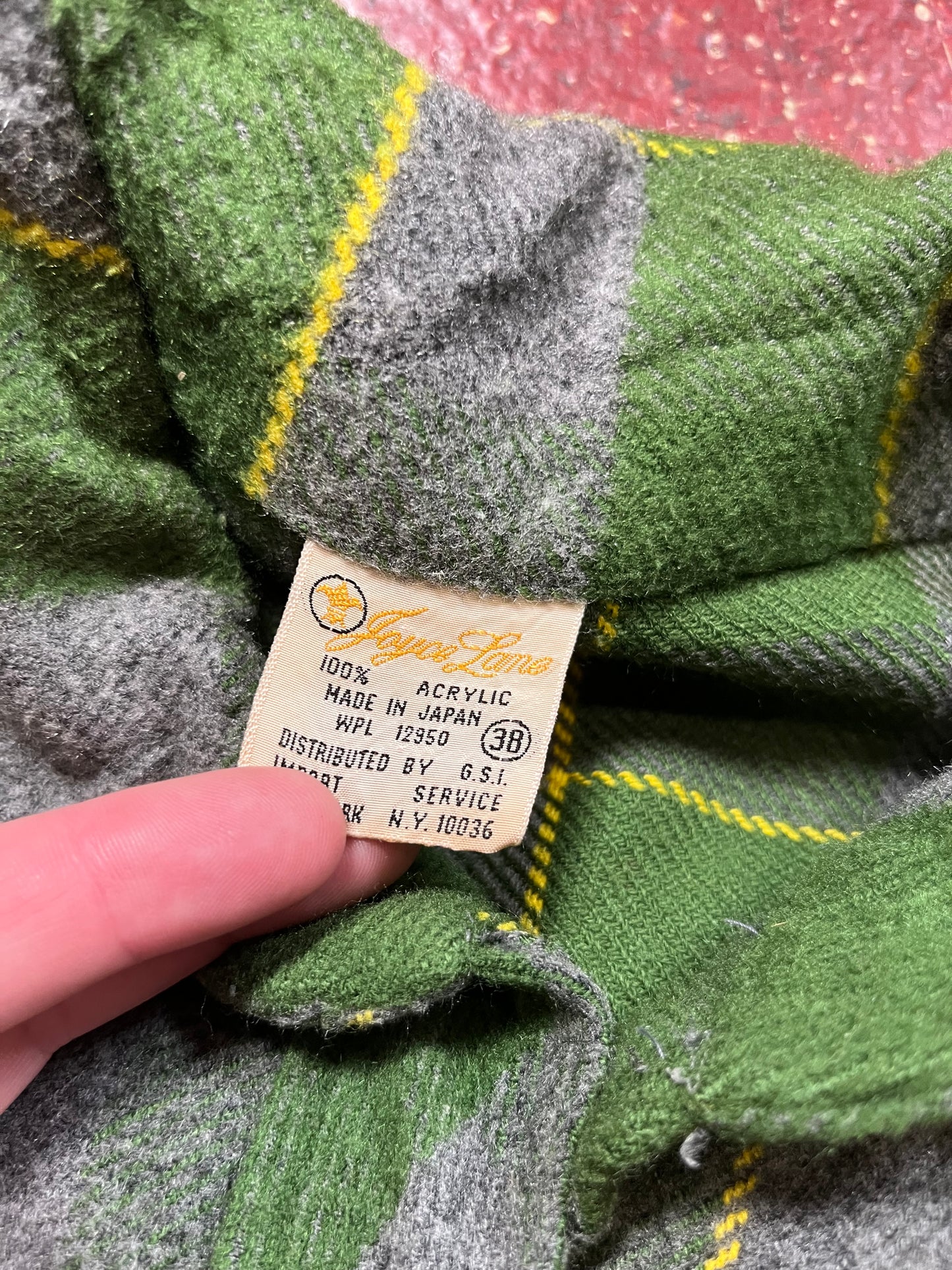 70s Joyce Lane Green & Grey Flannel