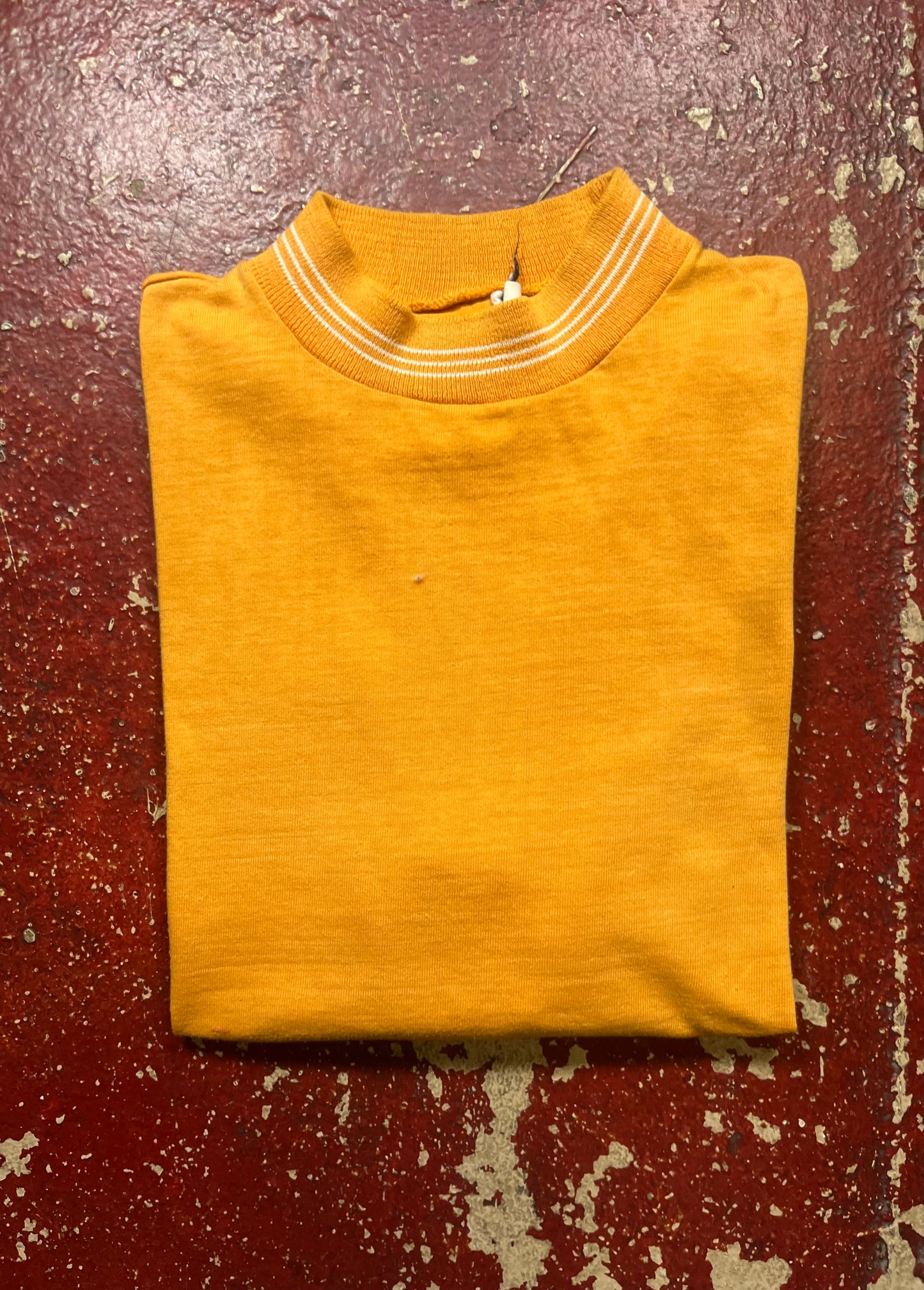 70s Orange High Collar Tee