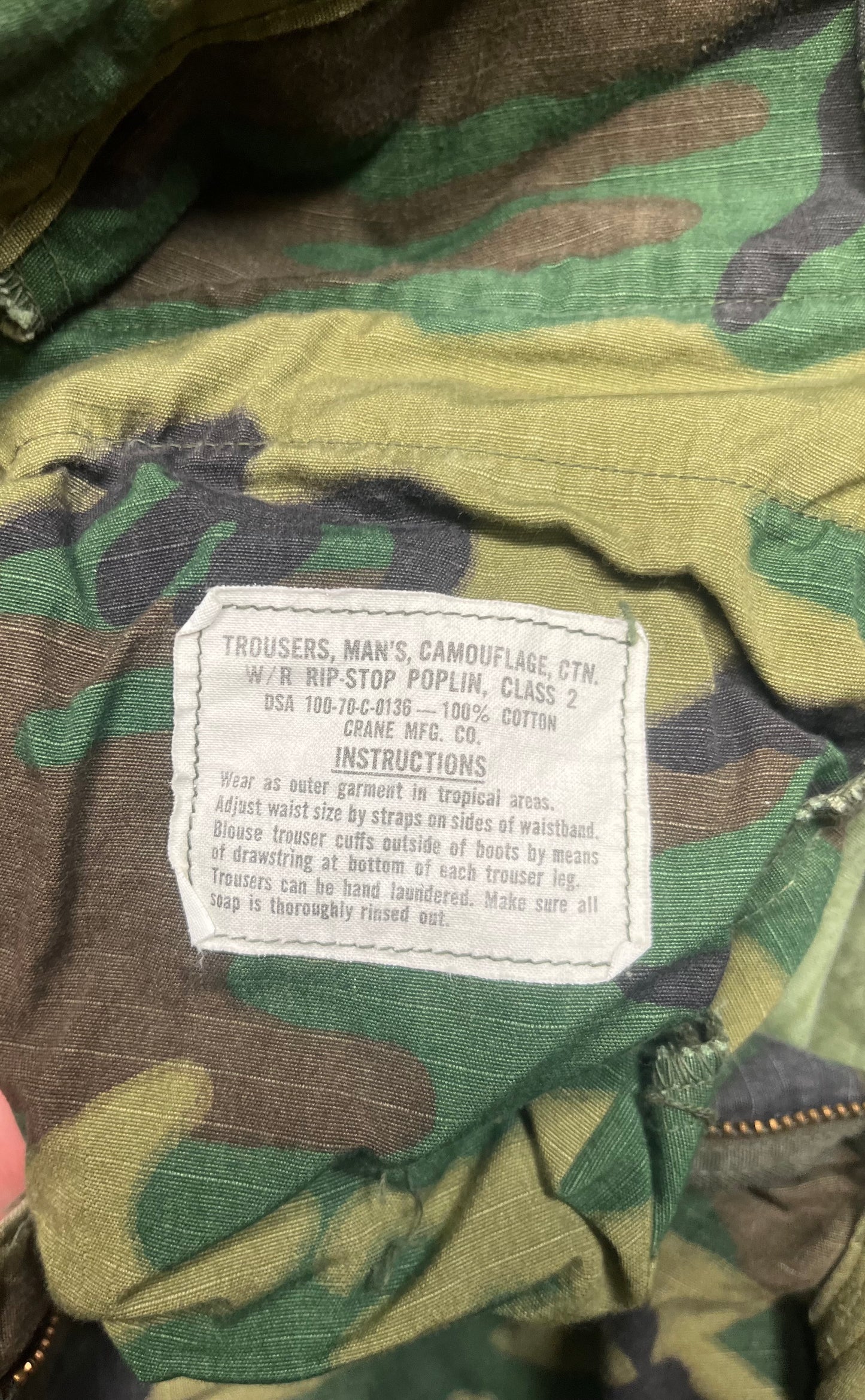 1970 Woodland Camo Poplin Cargo Pants
