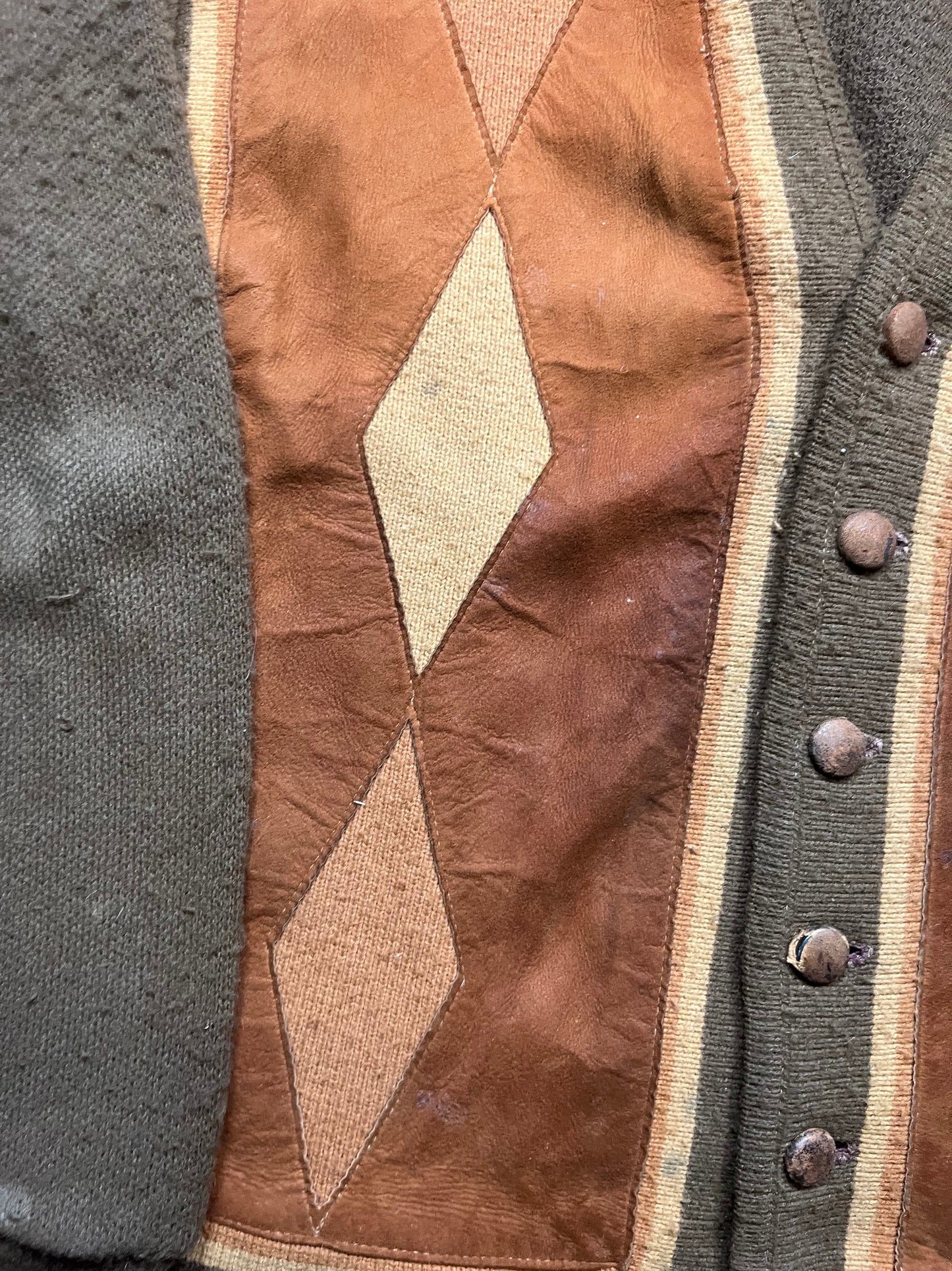 60s/70s Brown Diamond Cardigan